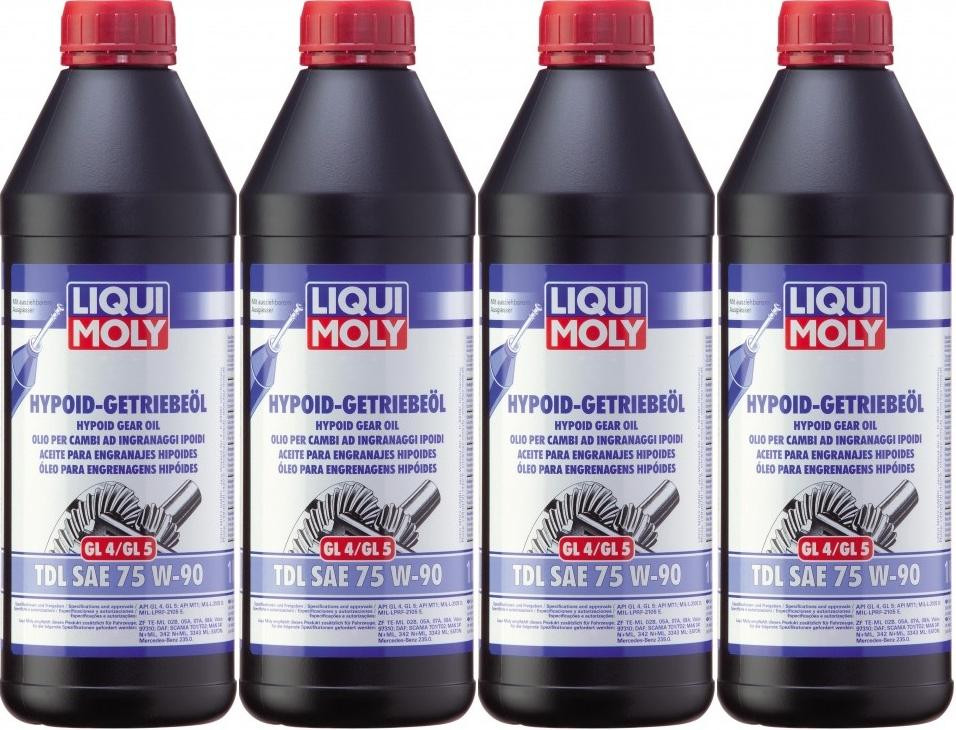 Liqui Moly 1407 Hypoid Getriebeöl TDL SAE 75W-90 GL4/GL5 4x 1l = 4 Liter