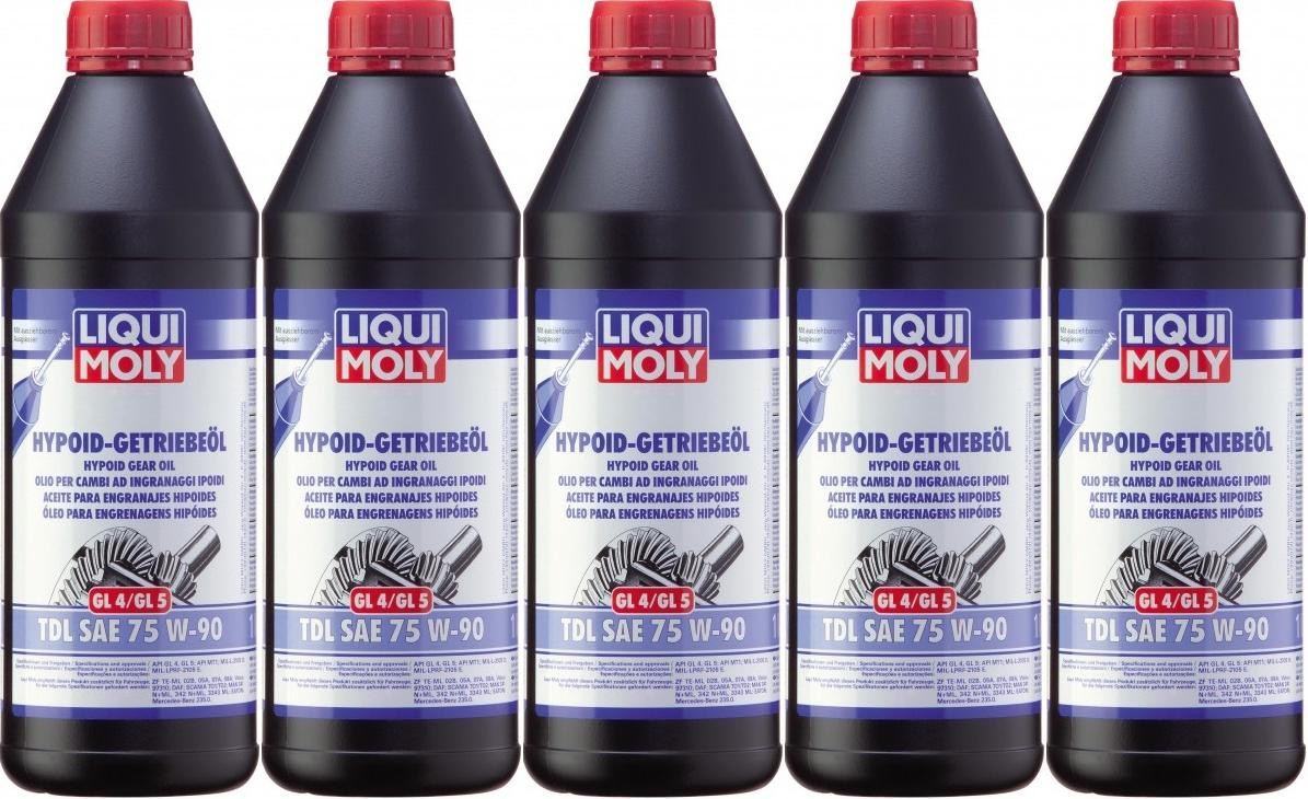 Liqui Moly 1407 Hypoid Getriebeöl TDL SAE 75W-90 GL4/GL5 5x 1l = 5 Liter