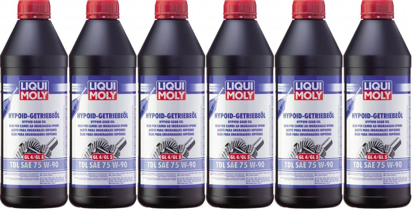 Liqui Moly 1407 Hypoid Getriebeöl TDL SAE 75W-90 GL4/GL5 6x 1l = 6 Liter