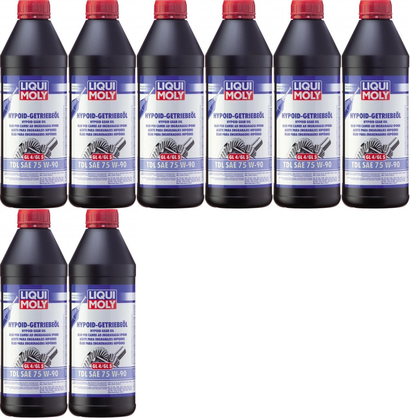 Liqui Moly 1407 Hypoid Getriebeöl TDL SAE 75W-90 GL4/GL5 8x 1l = 8 Liter
