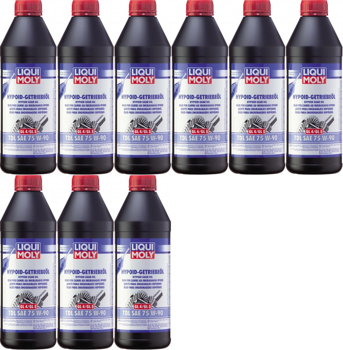 Liqui Moly 1407 Hypoid Getriebeöl TDL SAE 75W-90 GL4/GL5 9x 1l = 9 Liter