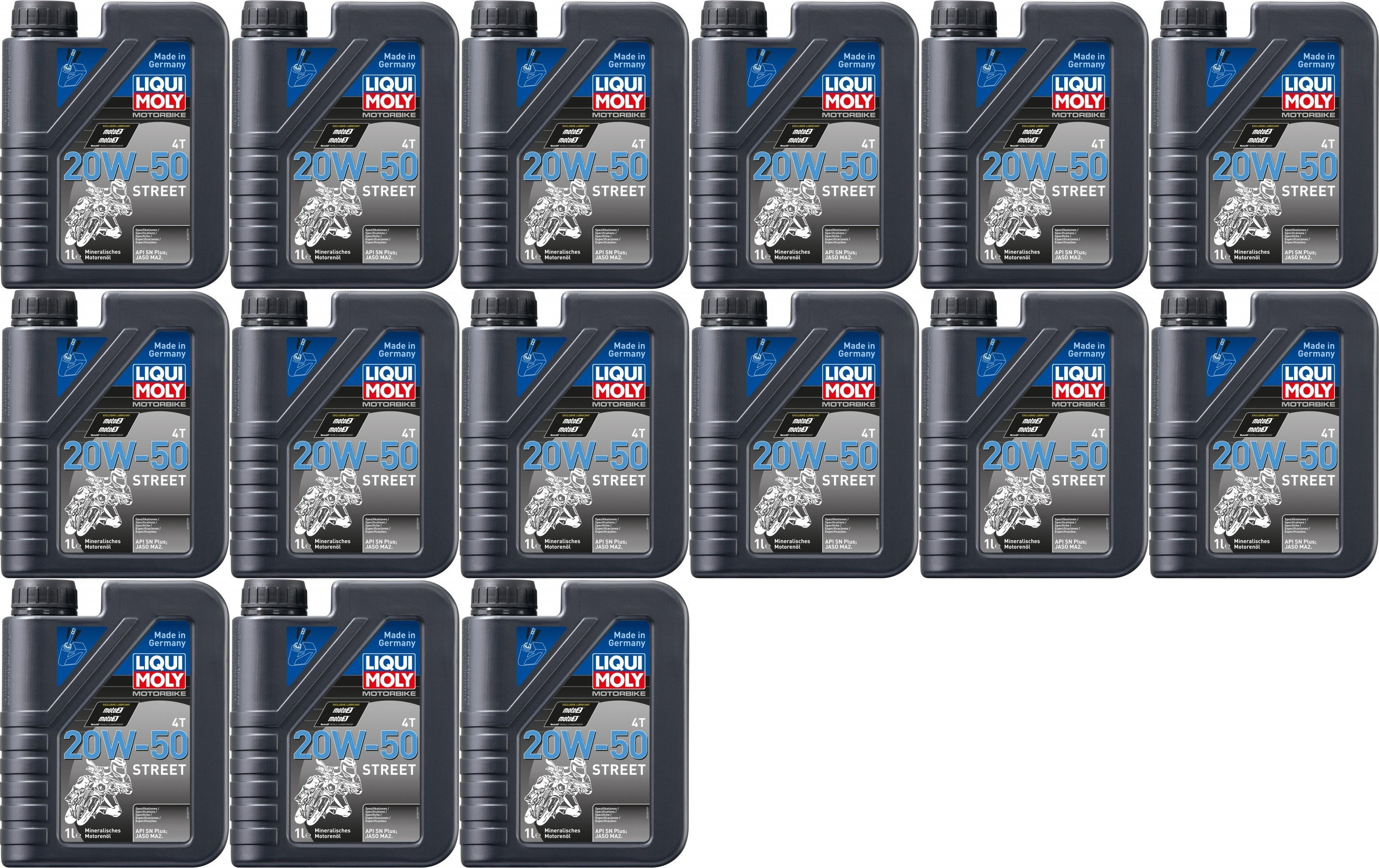 Liqui Moly 1500 Motorbike 4T 20W-50 Motorrad Motoröl Street 15x 1l = 15 Liter