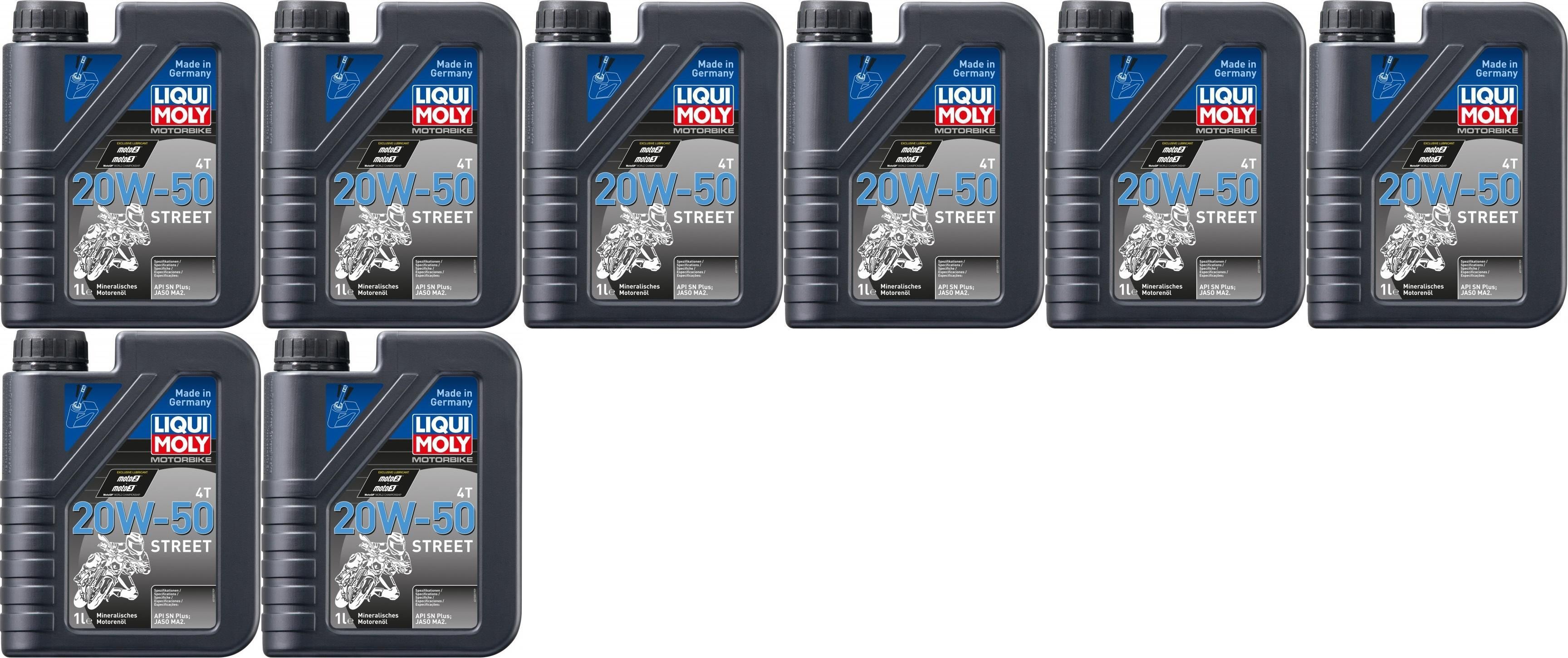 Liqui Moly 1500 Motorbike 4T 20W-50 Motorrad Motoröl Street 8x 1l = 8 Liter