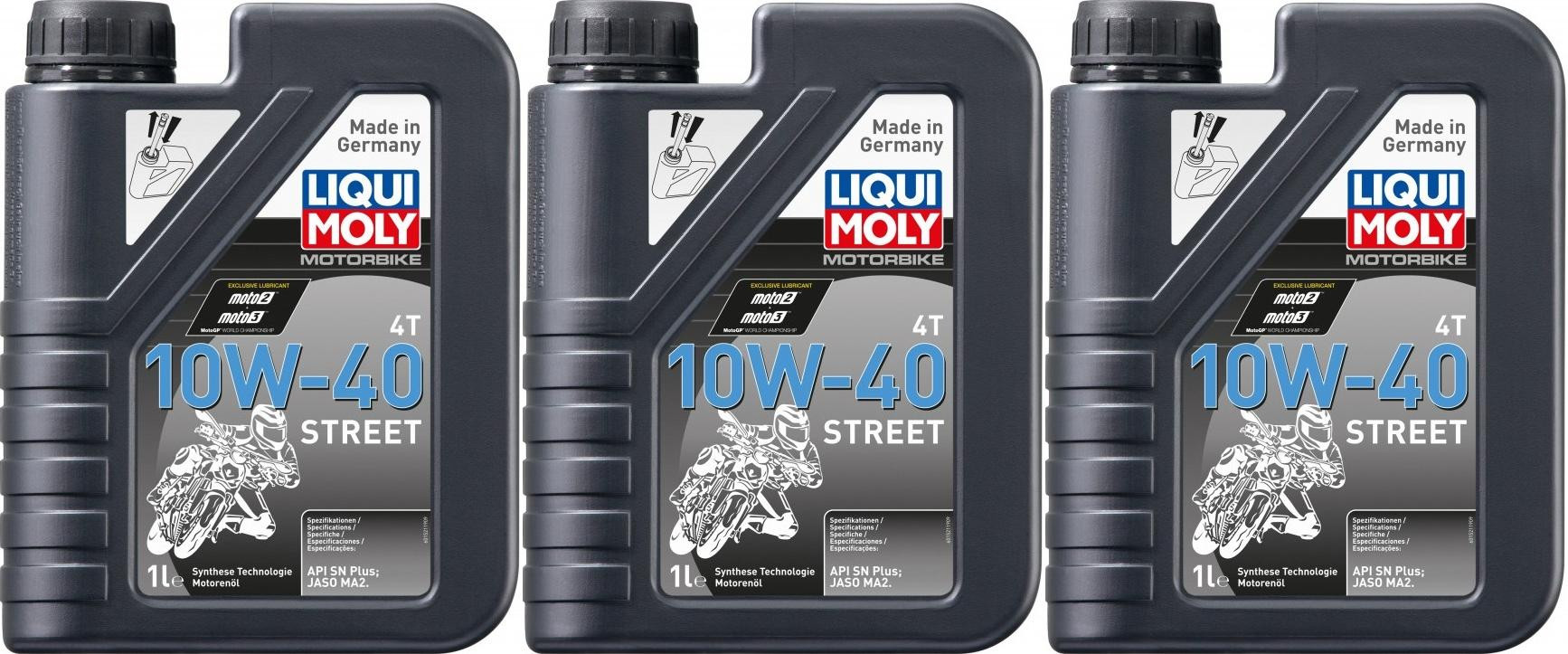 Liqui Moly 1521 Racing 4T 10W-40 Motorrad Motoröl 3x 1l = 3 Liter
