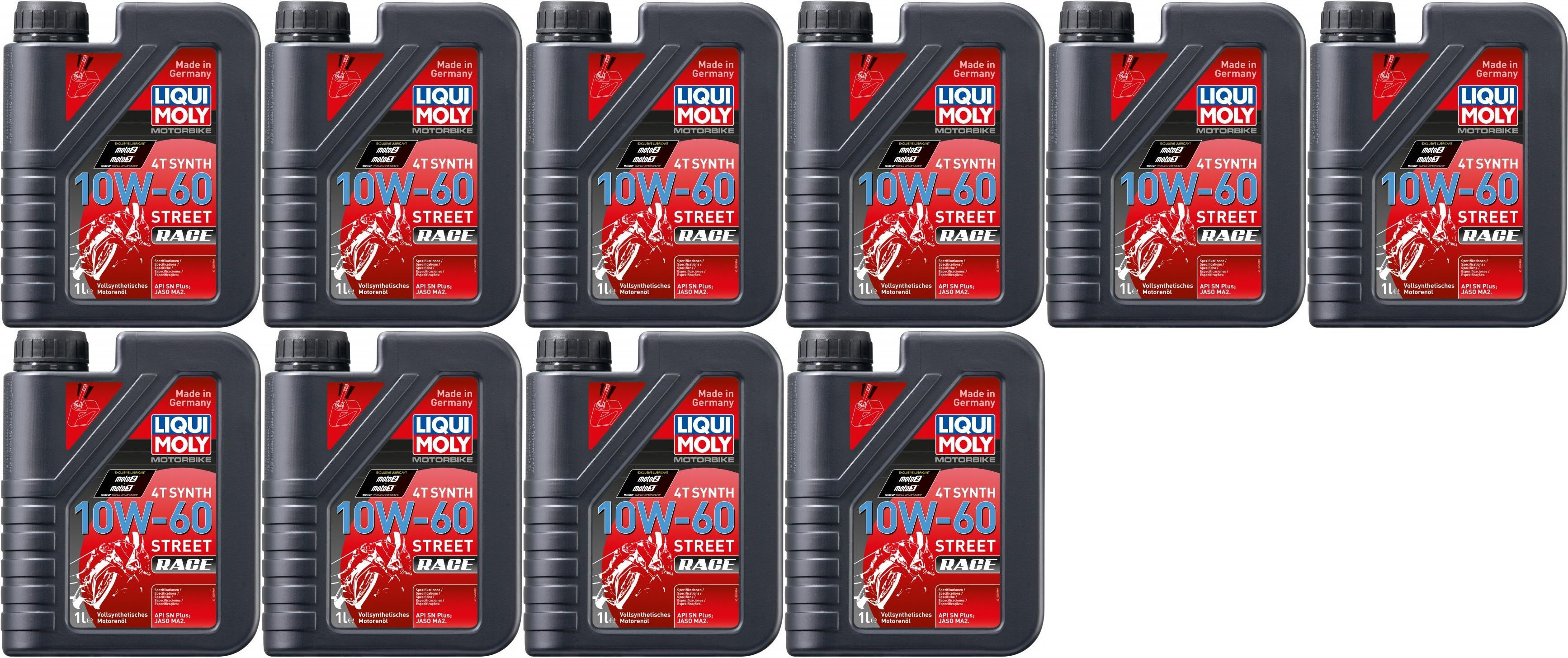 Liqui Moly 1525 Racing Synth 4T 10W-60 Motorrad Motoröl 10x 1l = 10 Liter