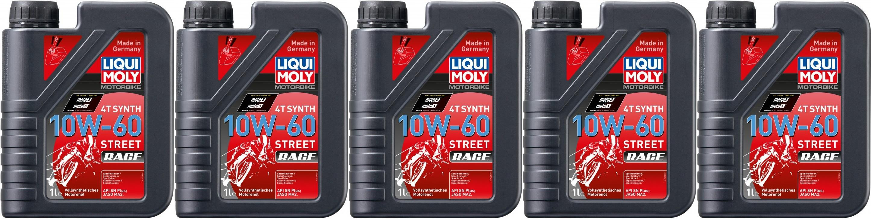 Liqui Moly 1525 Racing Synth 4T 10W-60 Motorrad Motoröl 5x 1l = 5 Liter