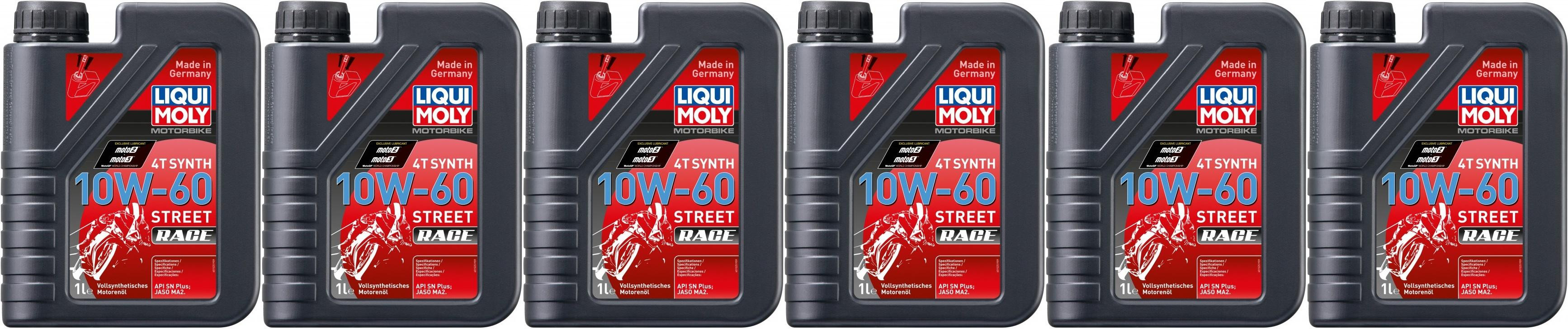 Liqui Moly 1525 Racing Synth 4T 10W-60 Motorrad Motoröl 6x 1l = 6 Liter