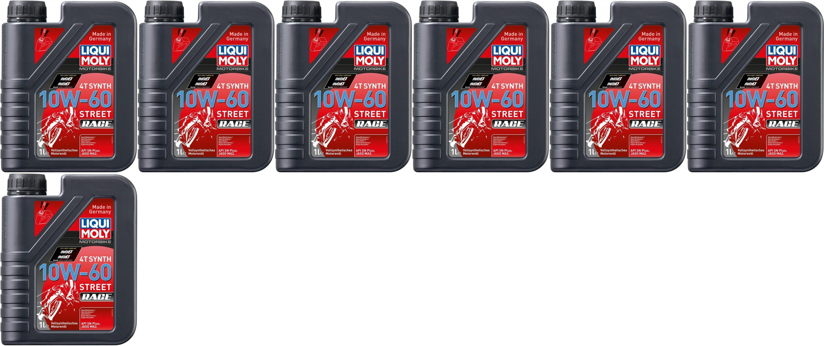 Liqui Moly 1525 Racing Synth 4T 10W-60 Motorrad Motoröl 7x 1l = 7 Liter