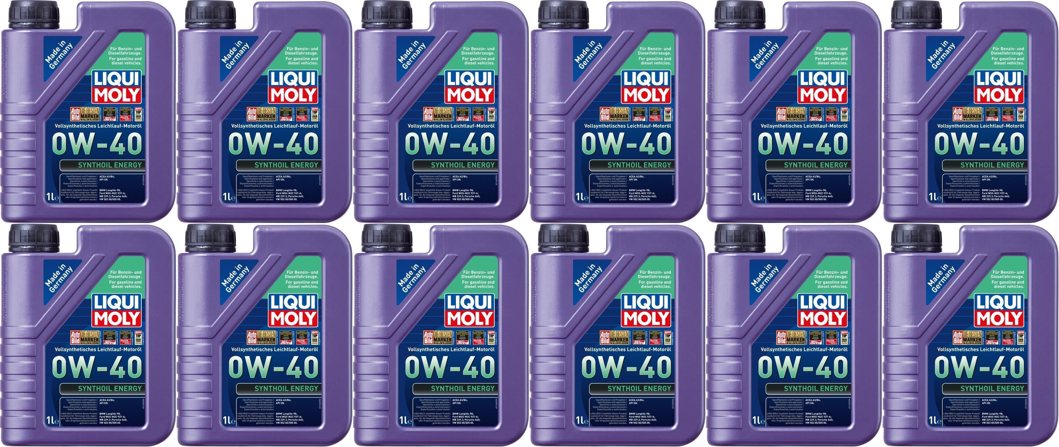 Liqui Moly 1360 Synthoil Energy 0W-40 Motoröl 12x 1l = 12 Liter