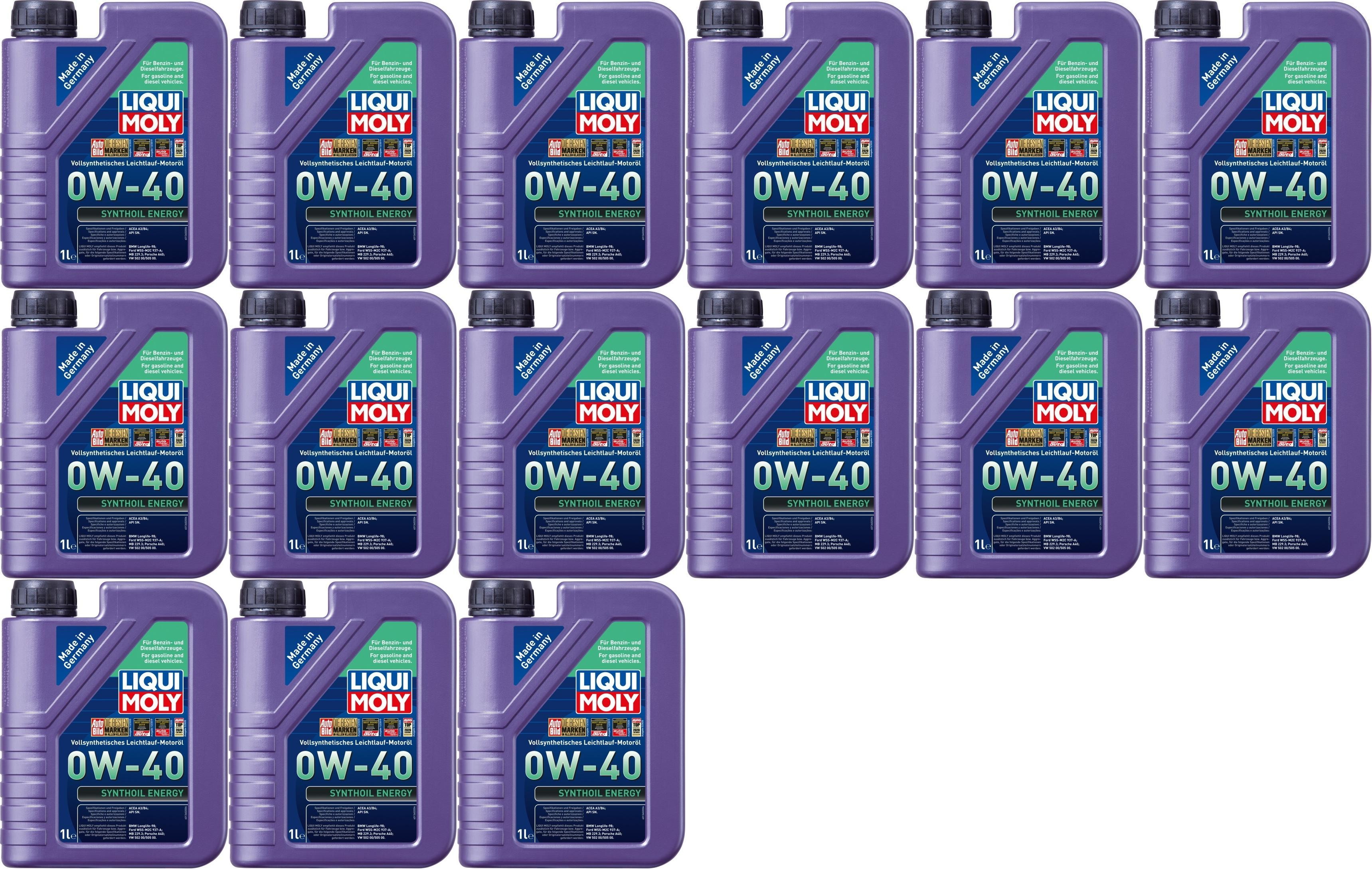 Liqui Moly 1360 Synthoil Energy 0W-40 Motoröl 15x 1l = 15 Liter