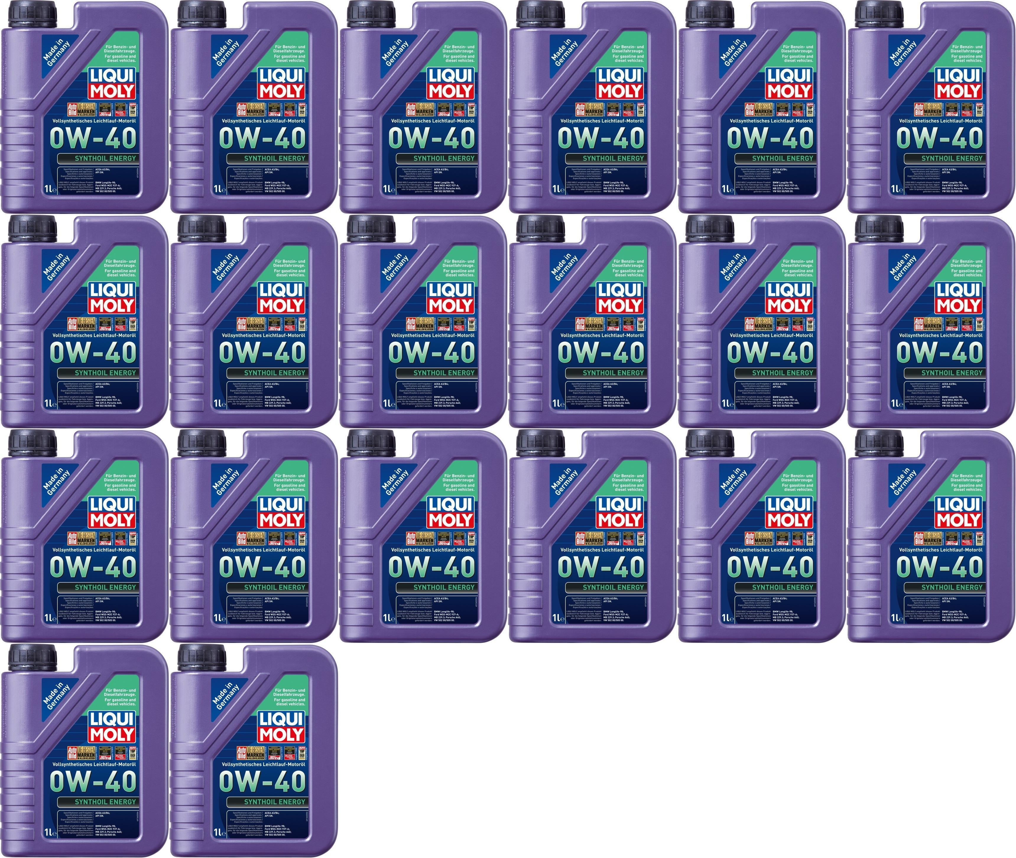 Liqui Moly 1360 Synthoil Energy 0W-40 Motoröl 20x 1l = 20 Liter
