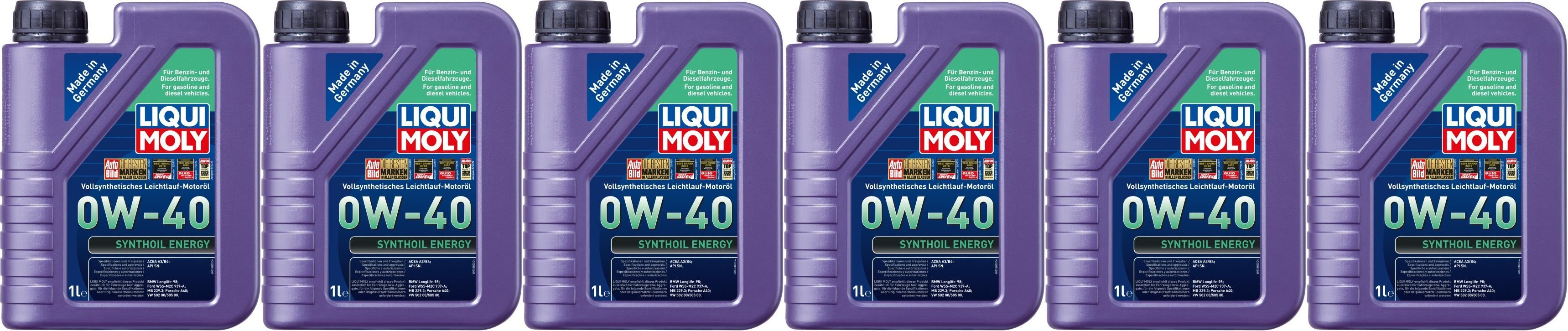 Liqui Moly 1360 Synthoil Energy 0W-40 Motoröl 6x 1l = 6 Liter