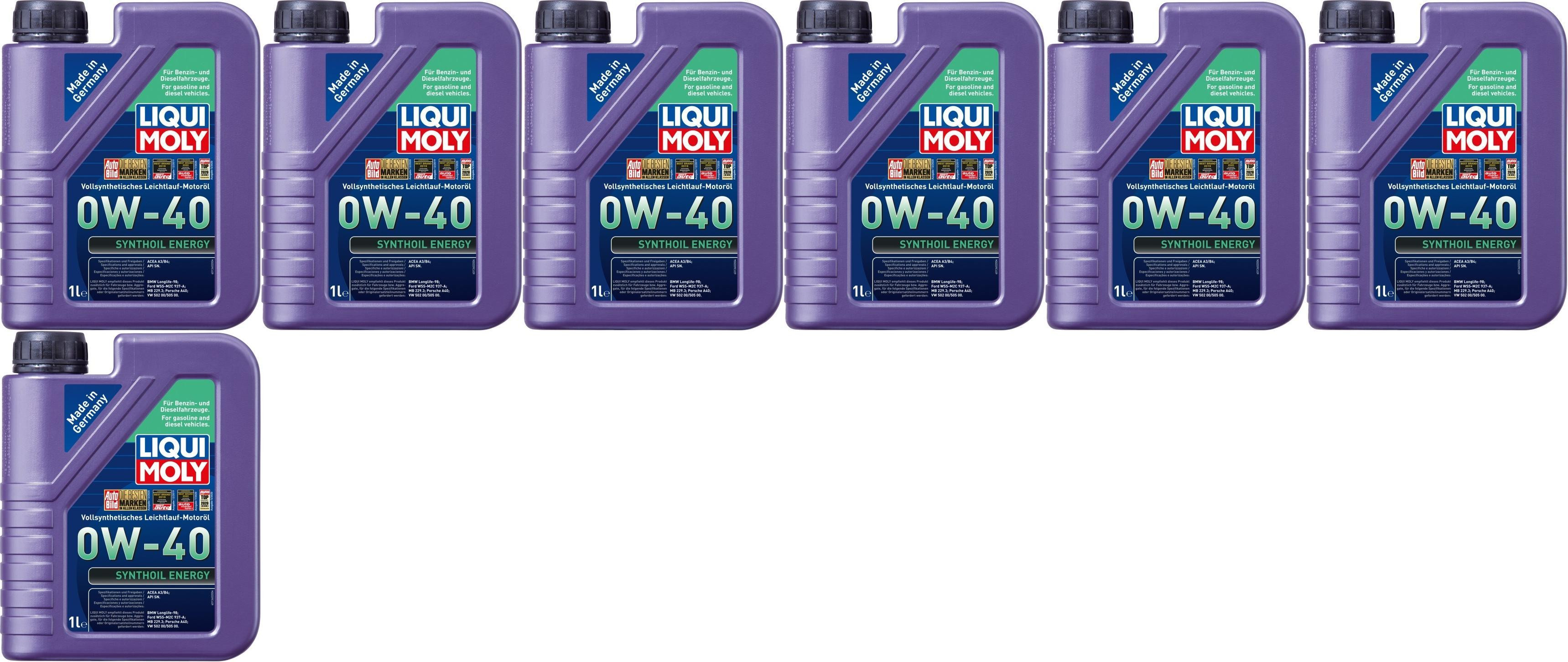 Liqui Moly 1360 Synthoil Energy 0W-40 Motoröl 7x 1l = 7 Liter