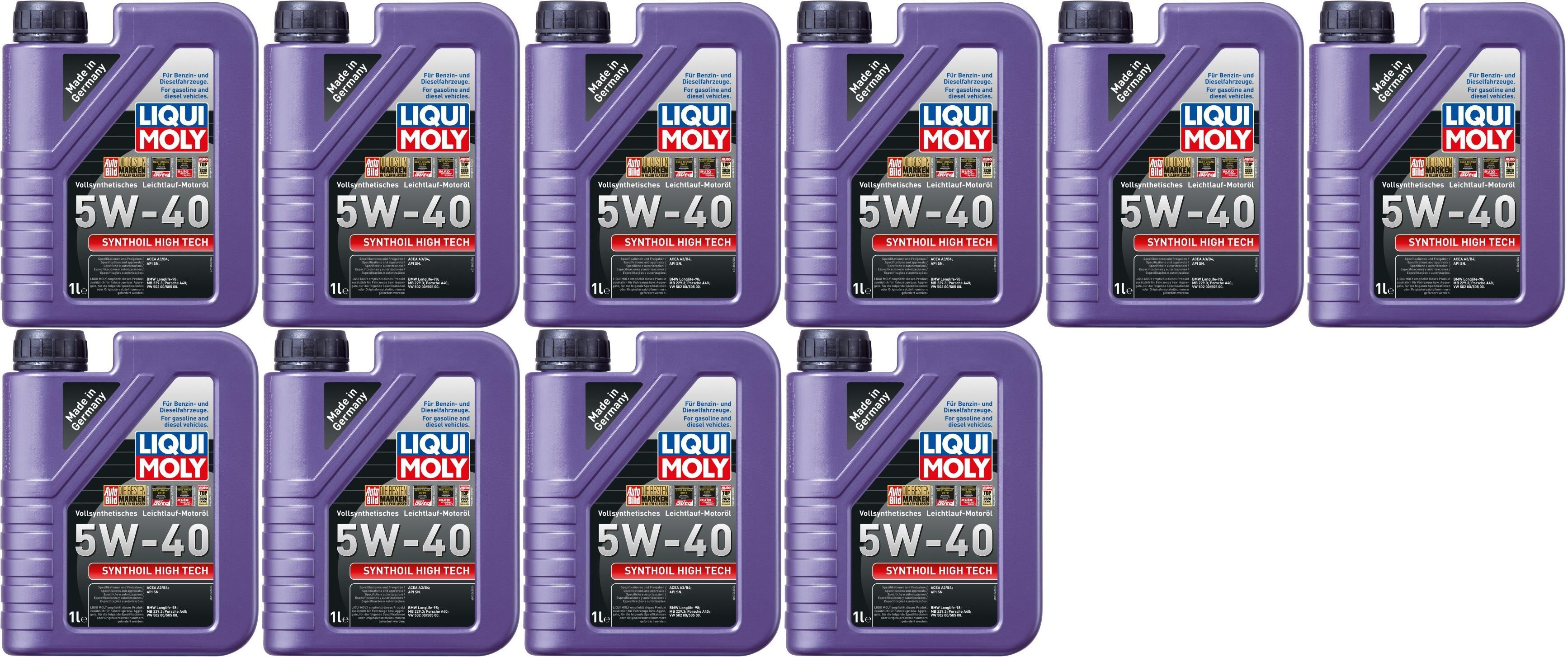 Liqui Moly 1306 Synthoil High Tech 5W-40 Motoröl 10x 1l = 10 Liter