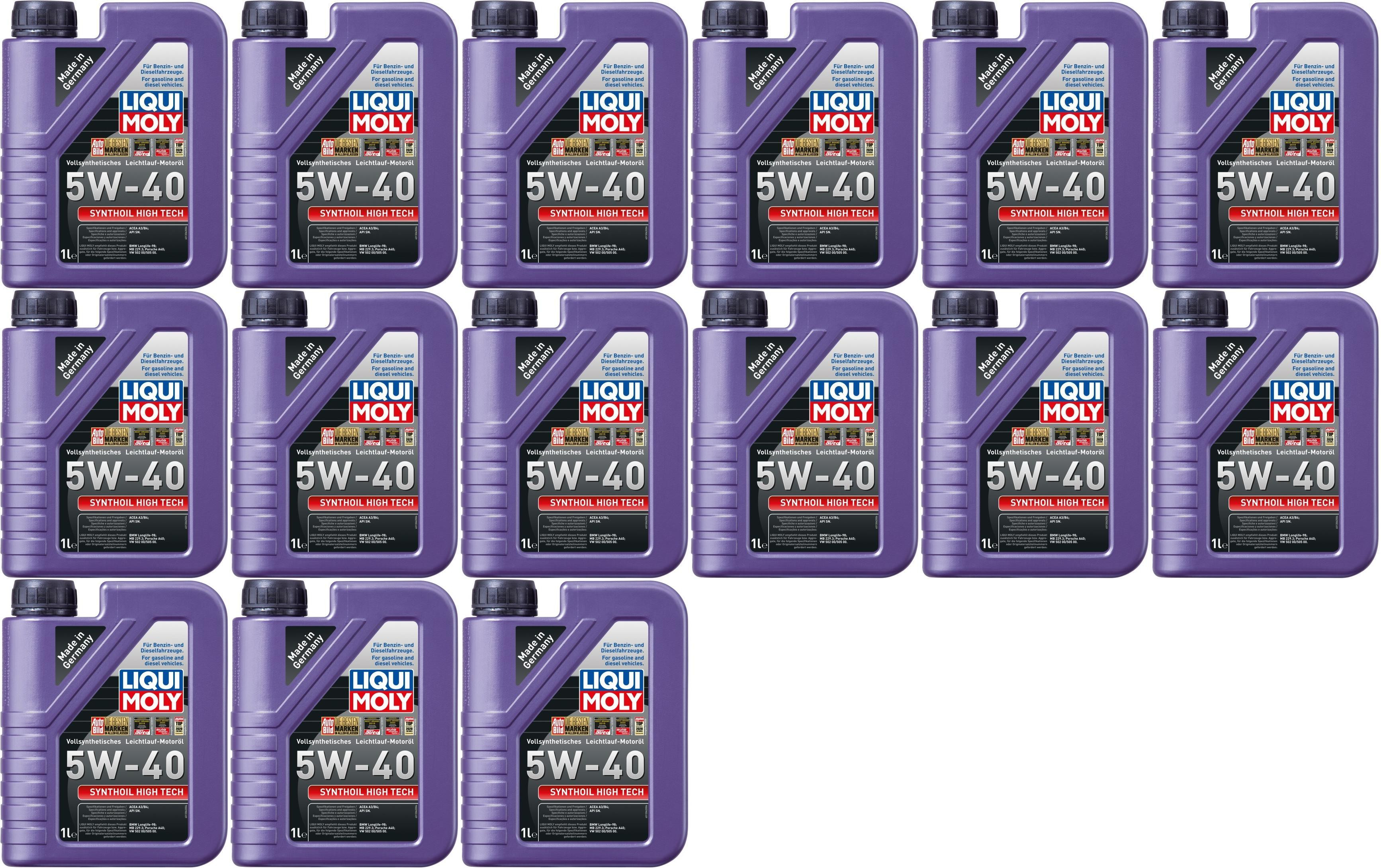 Liqui Moly 1306 Synthoil High Tech 5W-40 Motoröl 15x 1l = 15 Liter