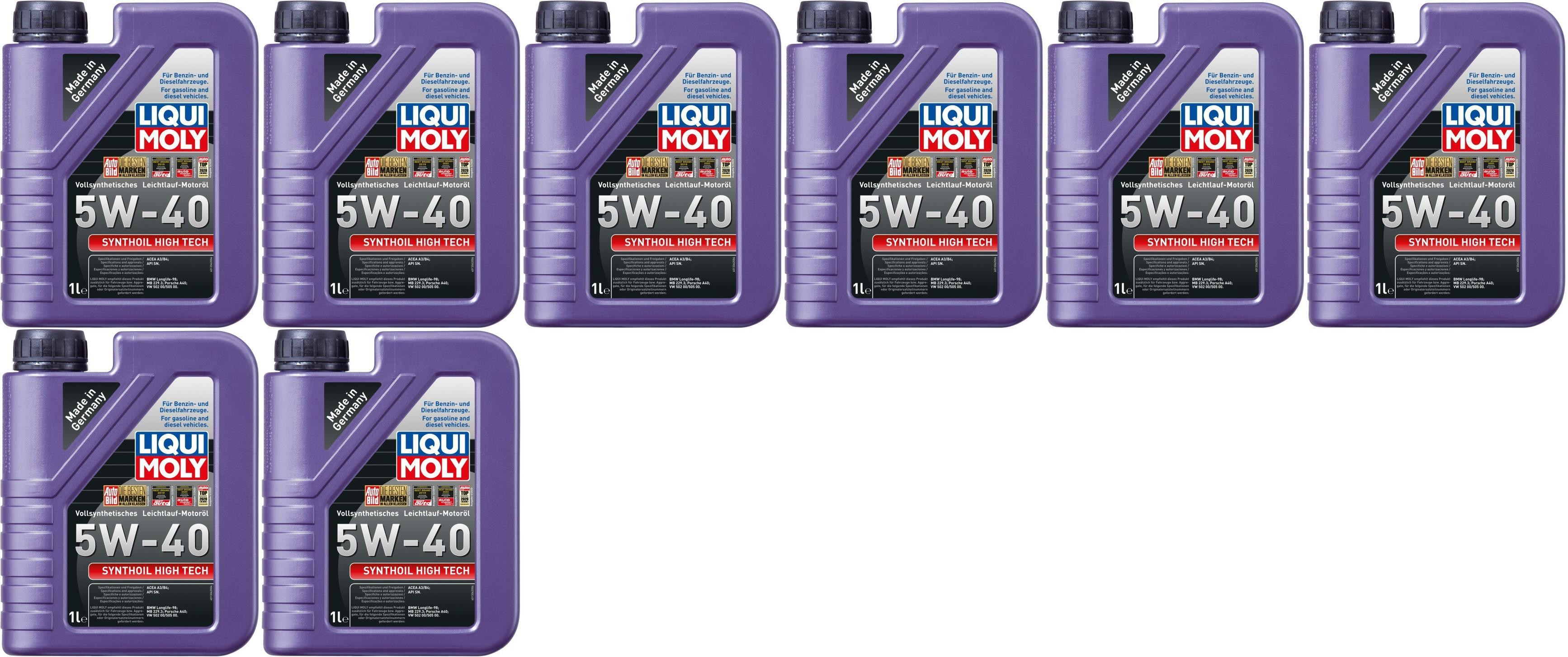 Liqui Moly 1306 Synthoil High Tech 5W-40 Motoröl 8x 1l = 8 Liter