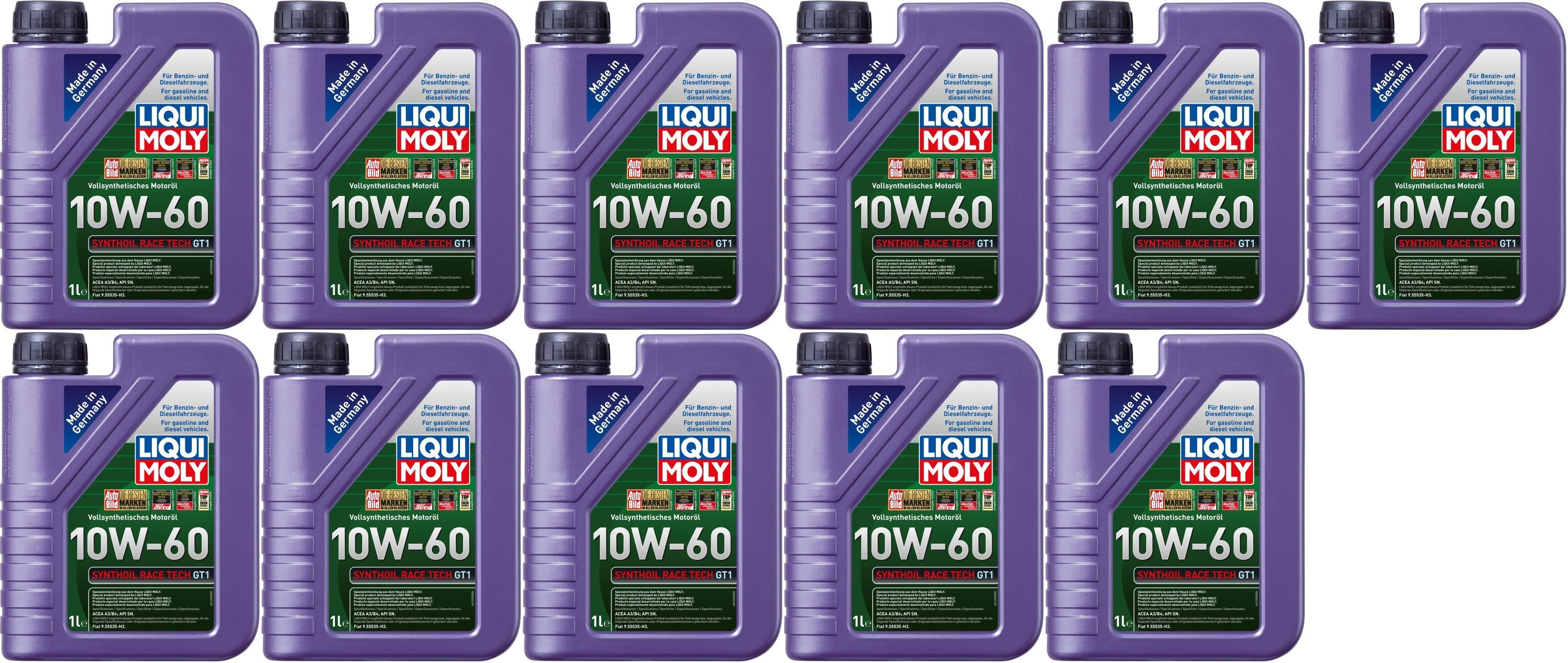 Liqui Moly 1390 Synthoil Race Tech GT1 10W-60 Motoröl 11x 1l = 11 Liter