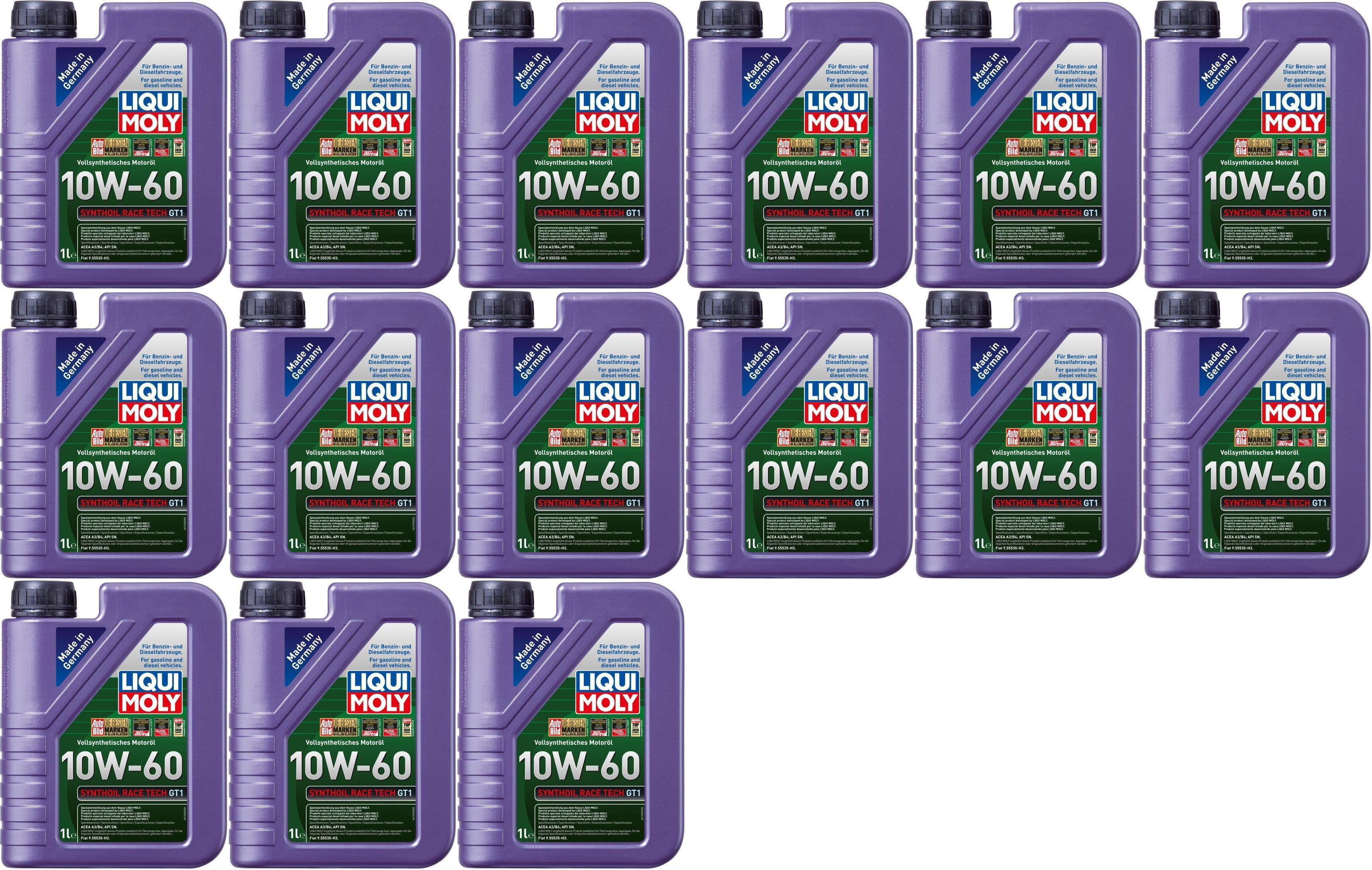 Liqui Moly 1390 Synthoil Race Tech GT1 10W-60 Motoröl 15x 1l = 15 Liter