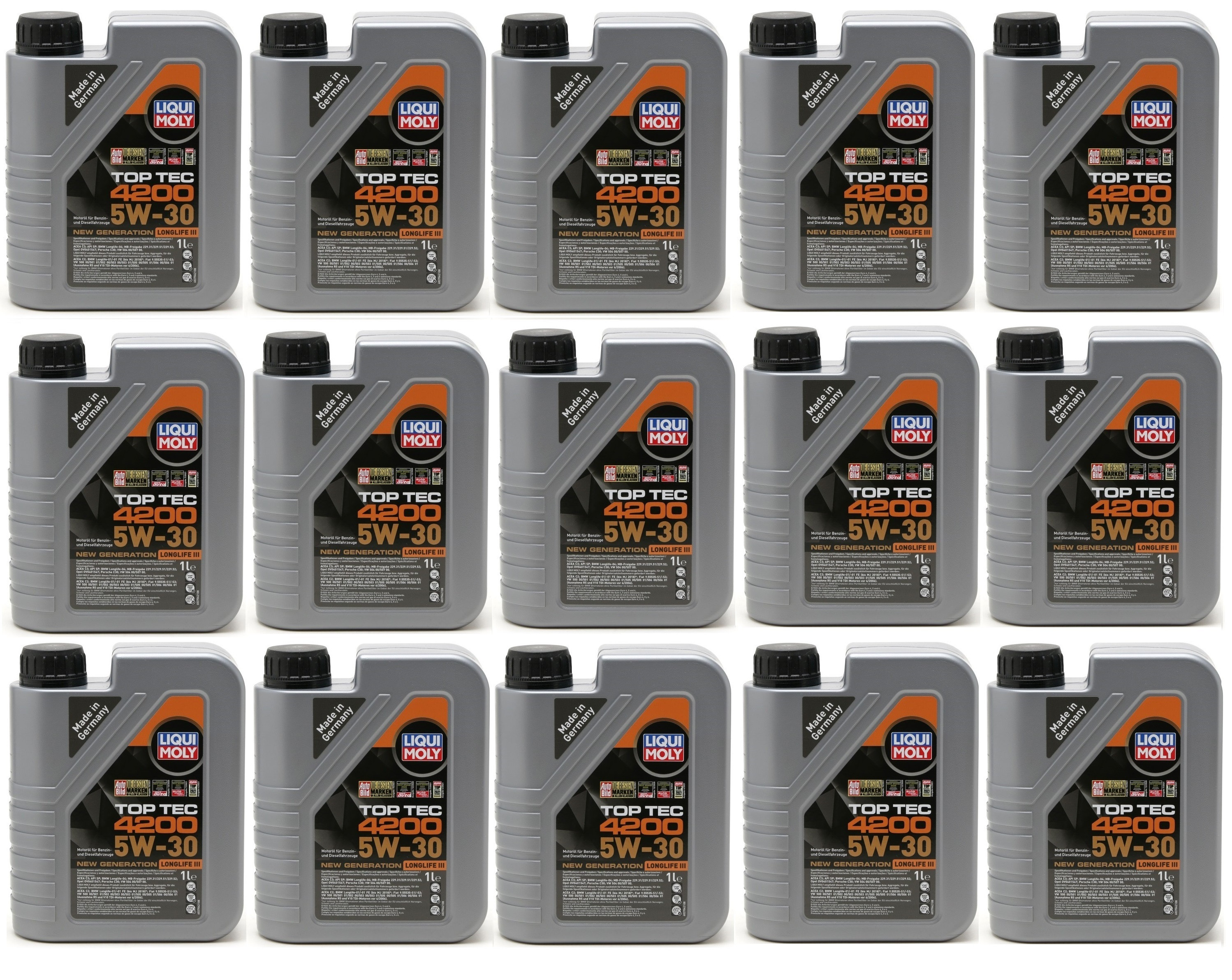 Liqui Moly 3706 5W-30 Top Tec 4200 Longlife III Motoröl 15x 1l = 15 Liter