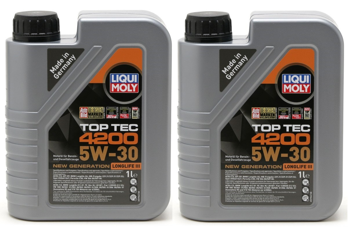 Liqui Moly 3706 5W-30 Top Tec 4200 Longlife III Motoröl 2x 1l = 2 Liter