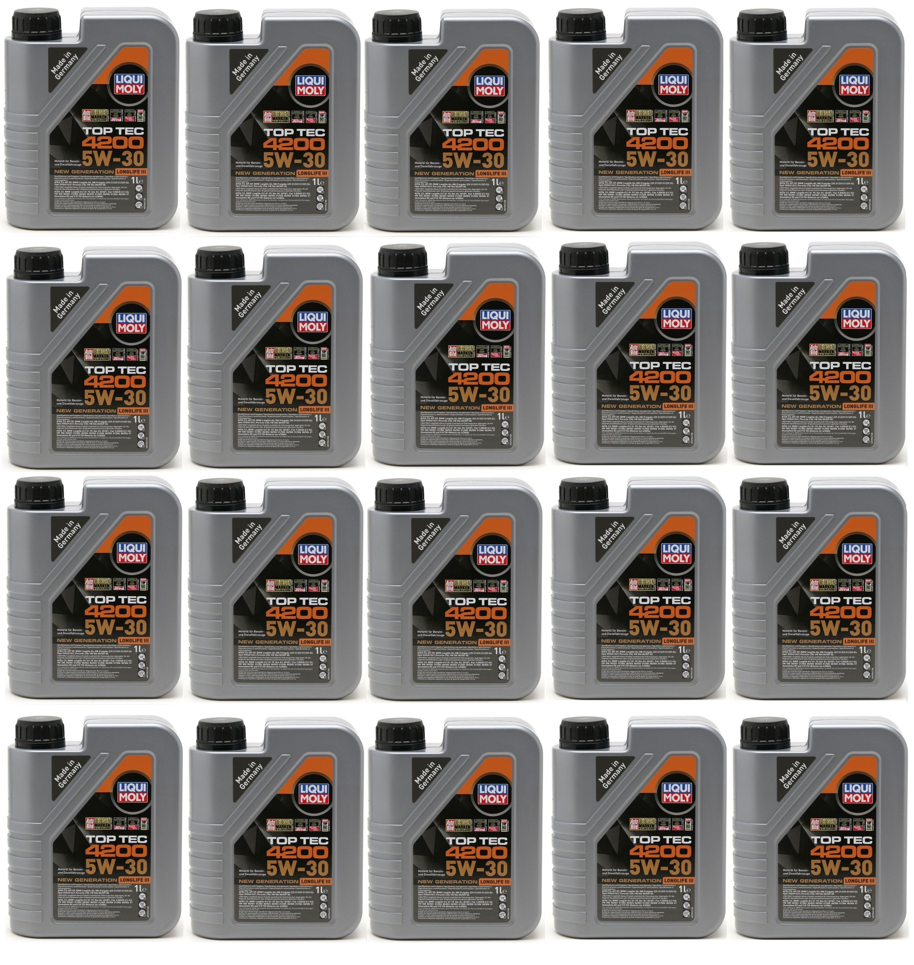 Liqui Moly 3706 5W-30 Top Tec 4200 Longlife III Motoröl 20x 1l = 20 Liter