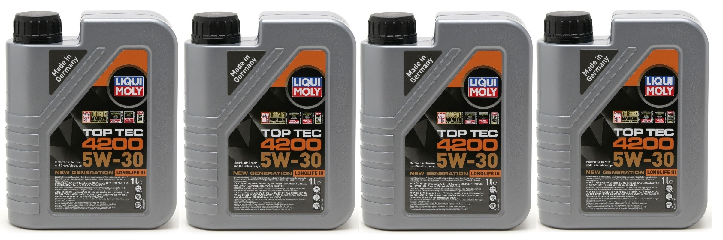 Liqui Moly 3706 5W-30 Top Tec 4200 Longlife III Motoröl 4x 1l = 4 Liter