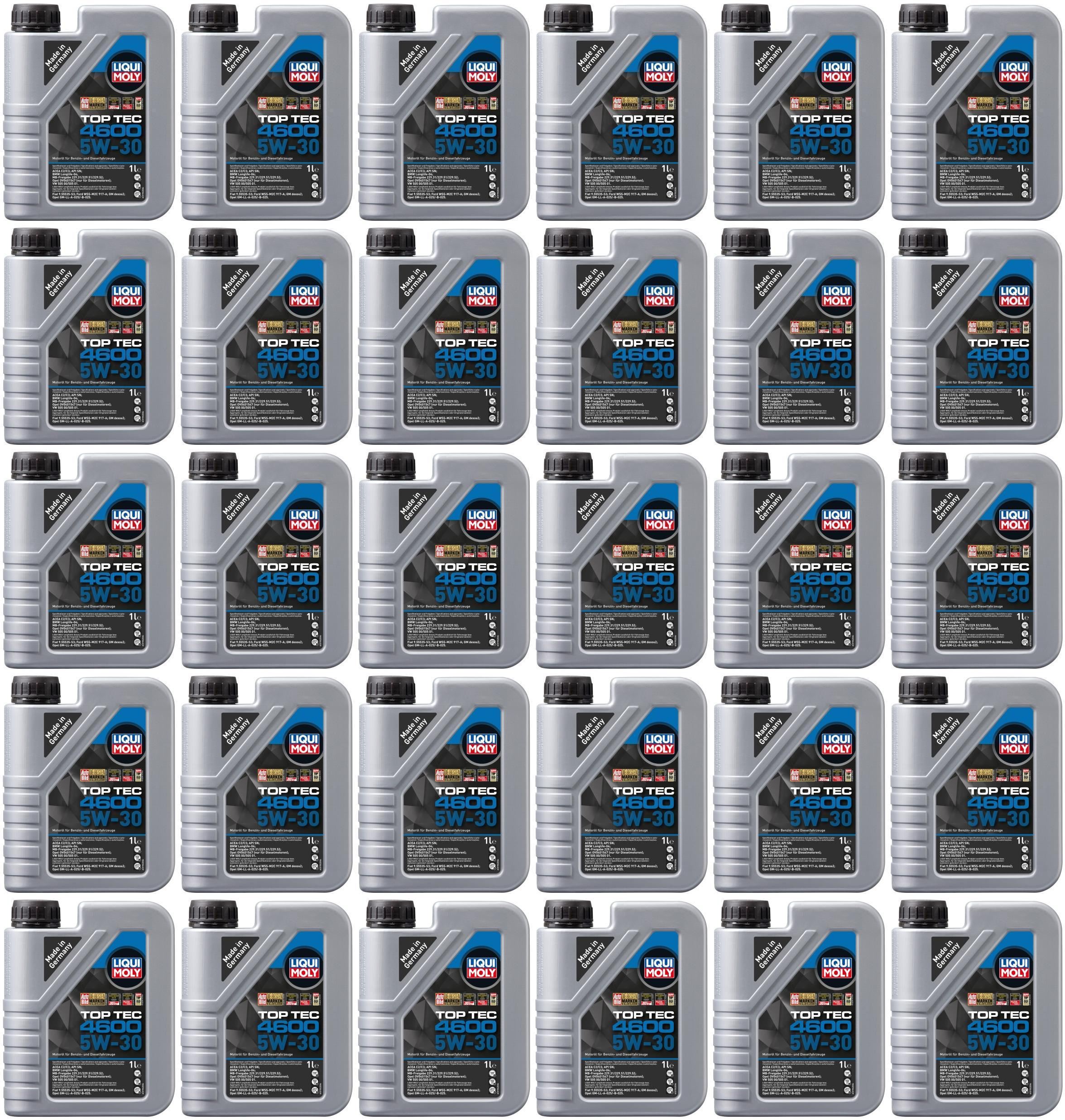 Liqui Moly 3755 5W-30 Top Tec 4600 Motoröl 30x 1l = 30 Liter