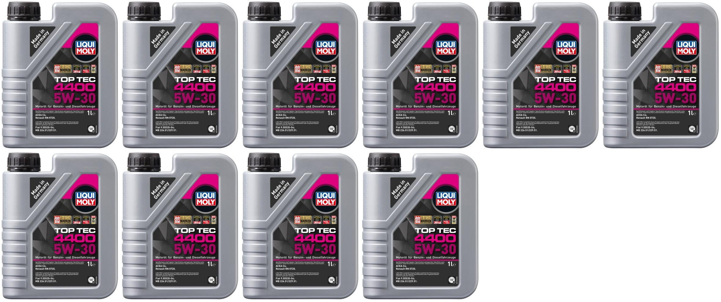 Liqui Moly 3750 5W-30 Top Tec 4400 Motoröl 10x 1l = 10 Liter