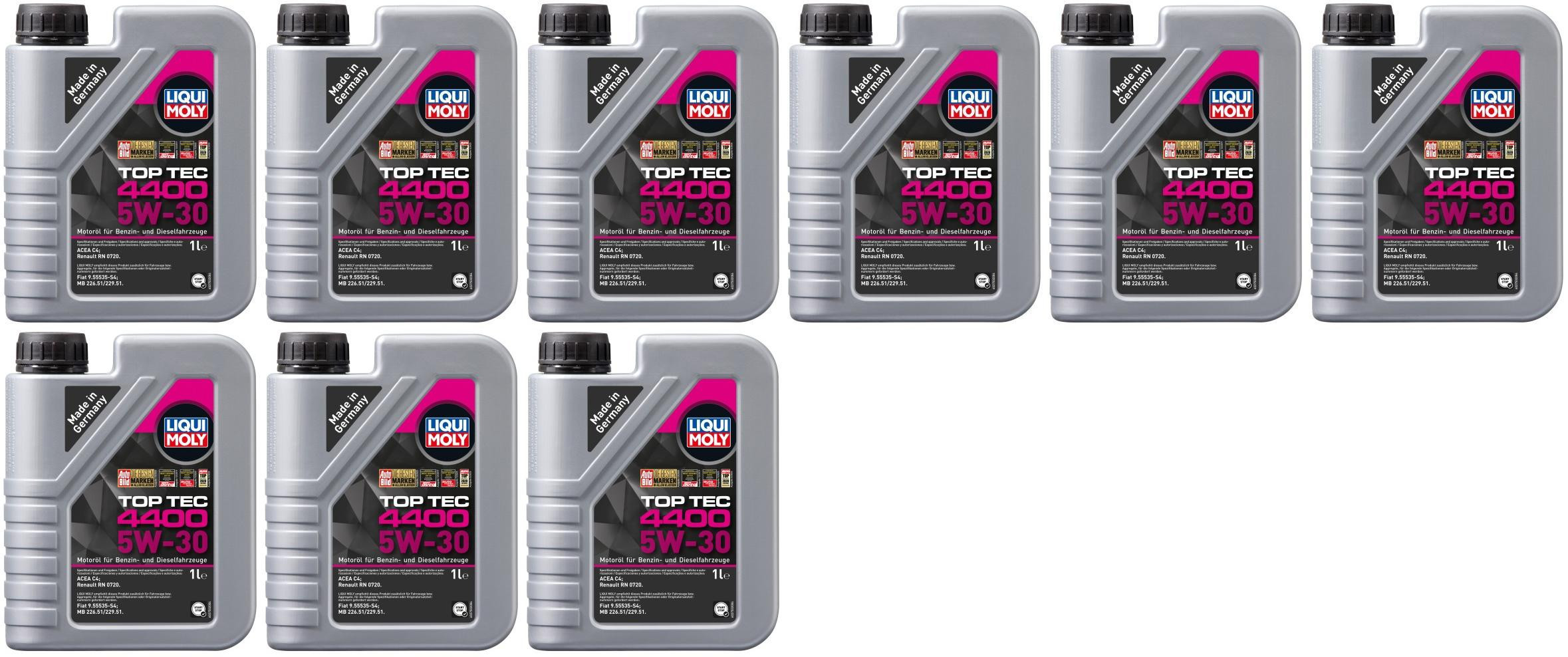 Liqui Moly 3750 5W-30 Top Tec 4400 Motoröl 9x 1l = 9 Liter