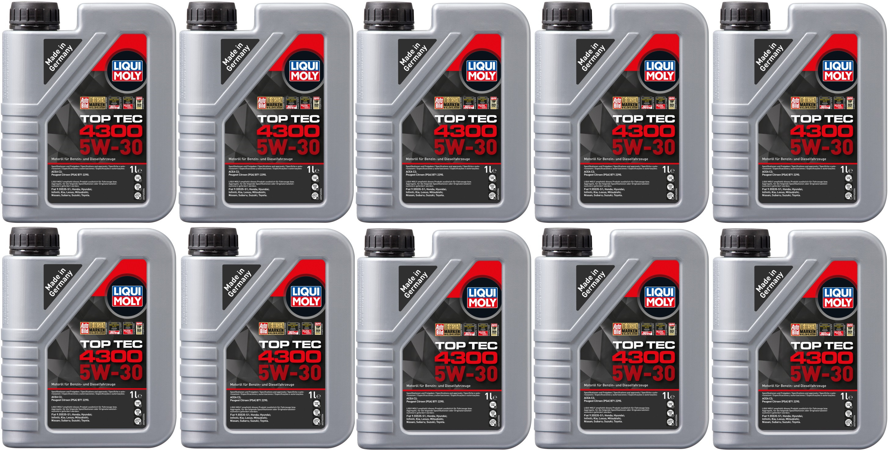 Liqui Moly 3740 5W-30 Top Tec 4300 Motoröl 10x 1l = 10 Liter