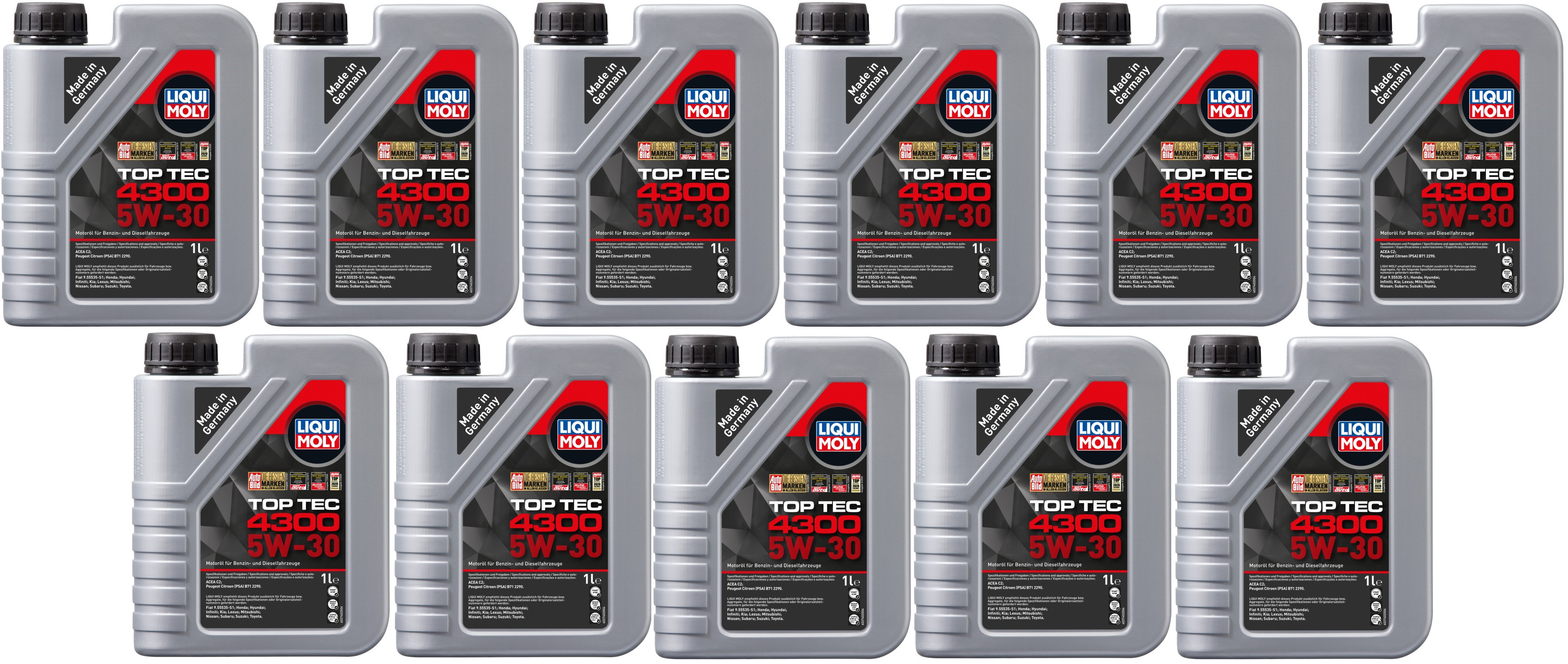 Liqui Moly 3740 5W-30 Top Tec 4300 Motoröl 11x 1l = 11 Liter