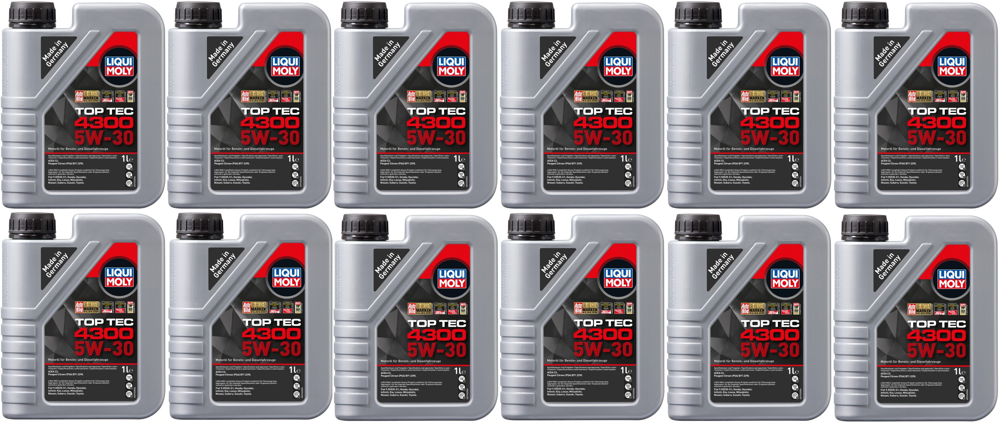 Liqui Moly 3740 5W-30 Top Tec 4300 Motoröl 12x 1l = 12 Liter