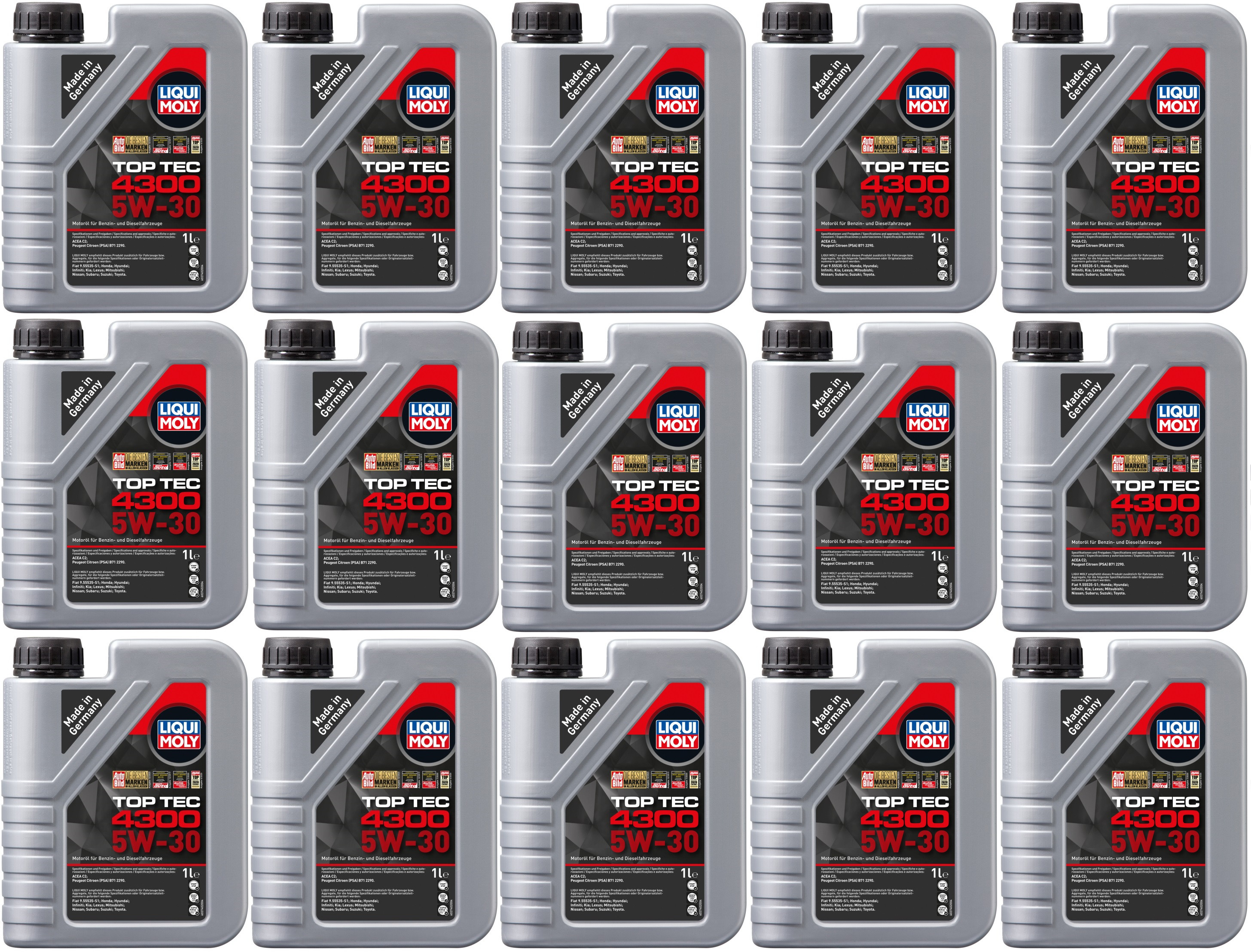 Liqui Moly 3740 5W-30 Top Tec 4300 Motoröl 15x 1l = 15 Liter
