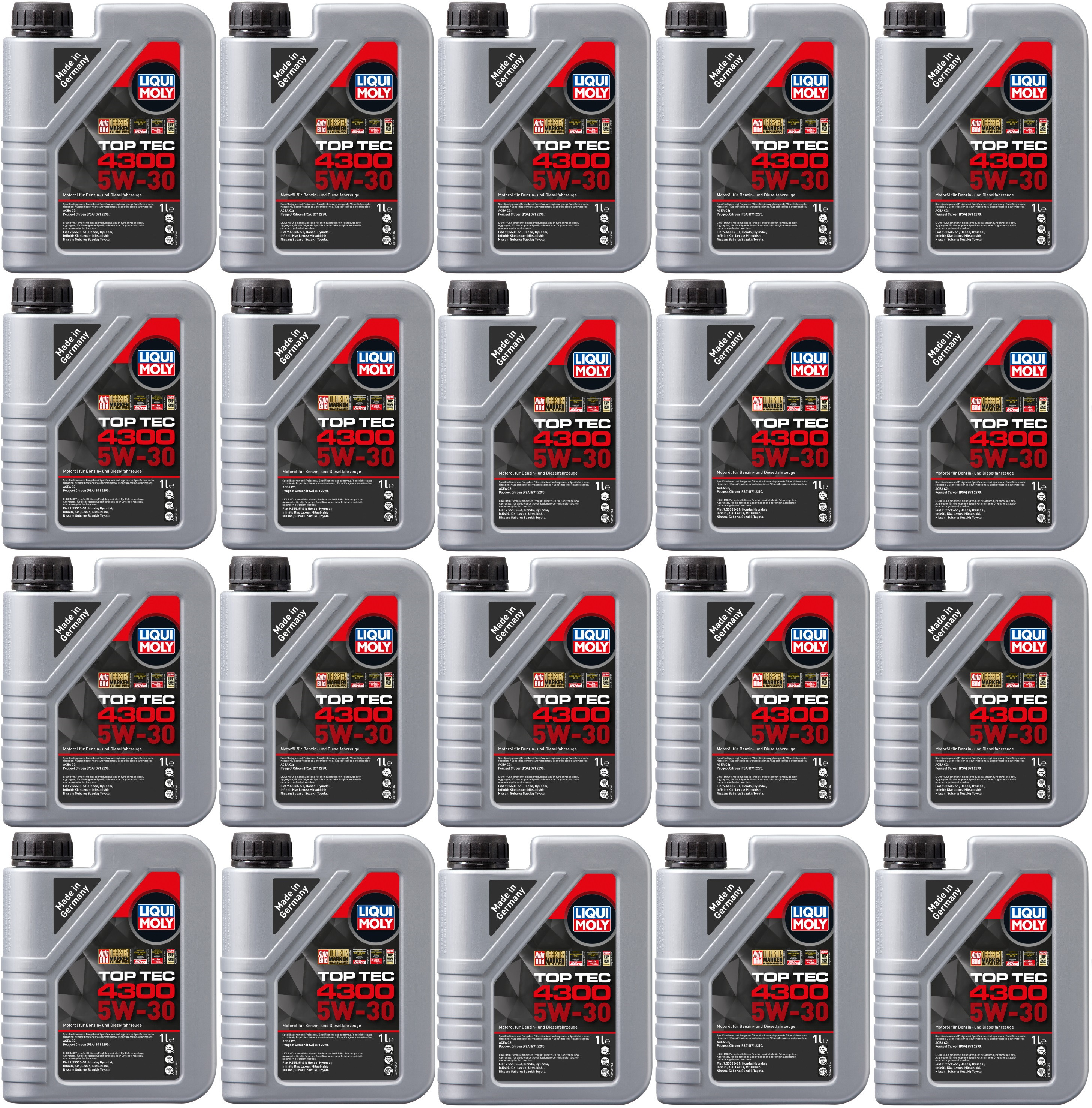 Liqui Moly 3740 5W-30 Top Tec 4300 Motoröl 20x 1l = 20 Liter
