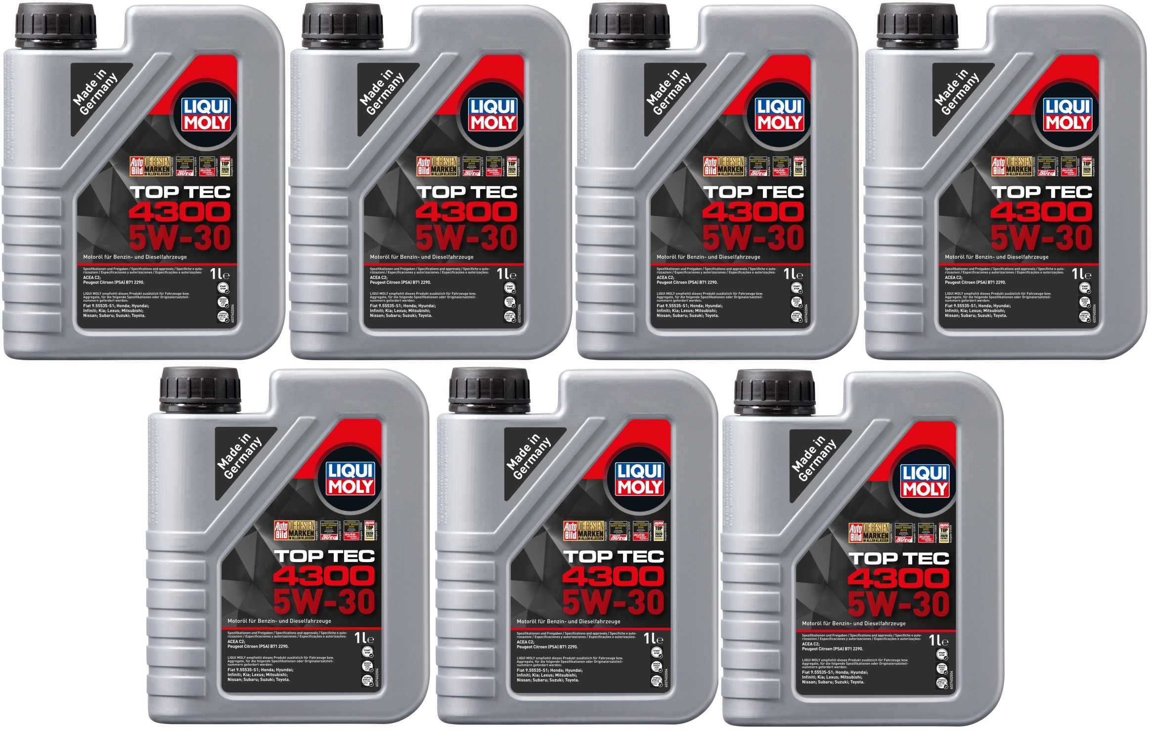 Liqui Moly 3740 5W-30 Top Tec 4300 Motoröl 7x 1l = 7 Liter