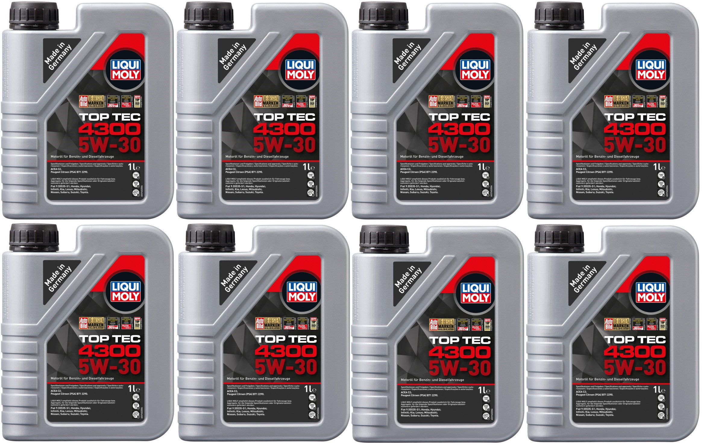Liqui Moly 3740 5W-30 Top Tec 4300 Motoröl 8x 1l = 8 Liter