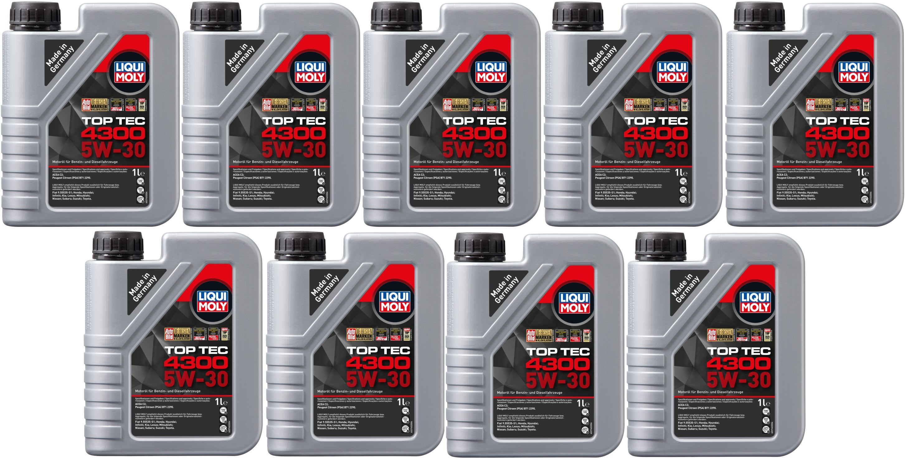 Liqui Moly 3740 5W-30 Top Tec 4300 Motoröl 9x 1l = 9 Liter