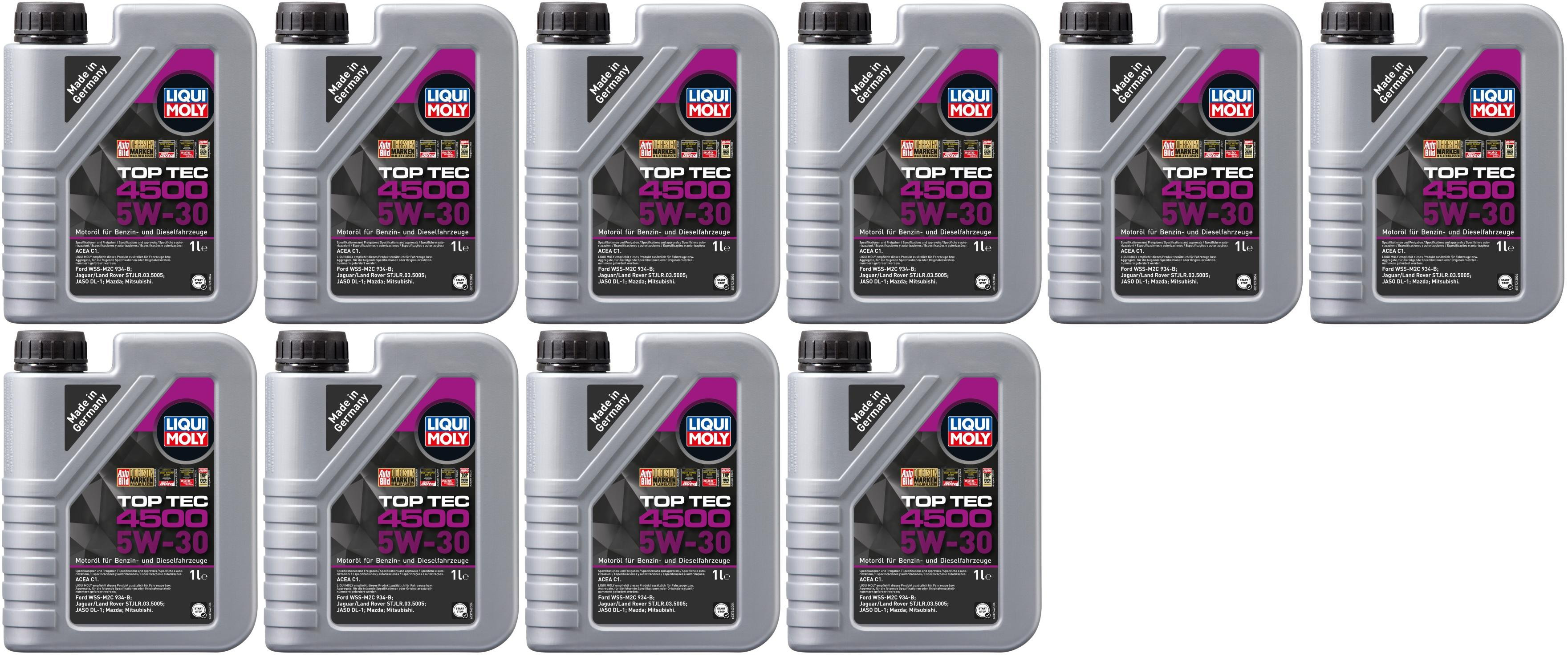 Liqui Moly 3724 5W-30 Top Tec 4500 Motoröl 10x 1l = 10 Liter