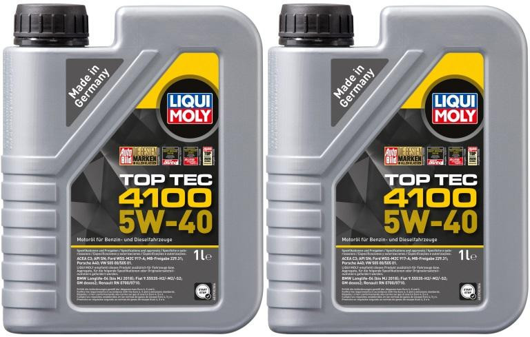 Liqui Moly 3700 Top Tec 4100 5W-40 Motoröl 2x 1l = 2 Liter