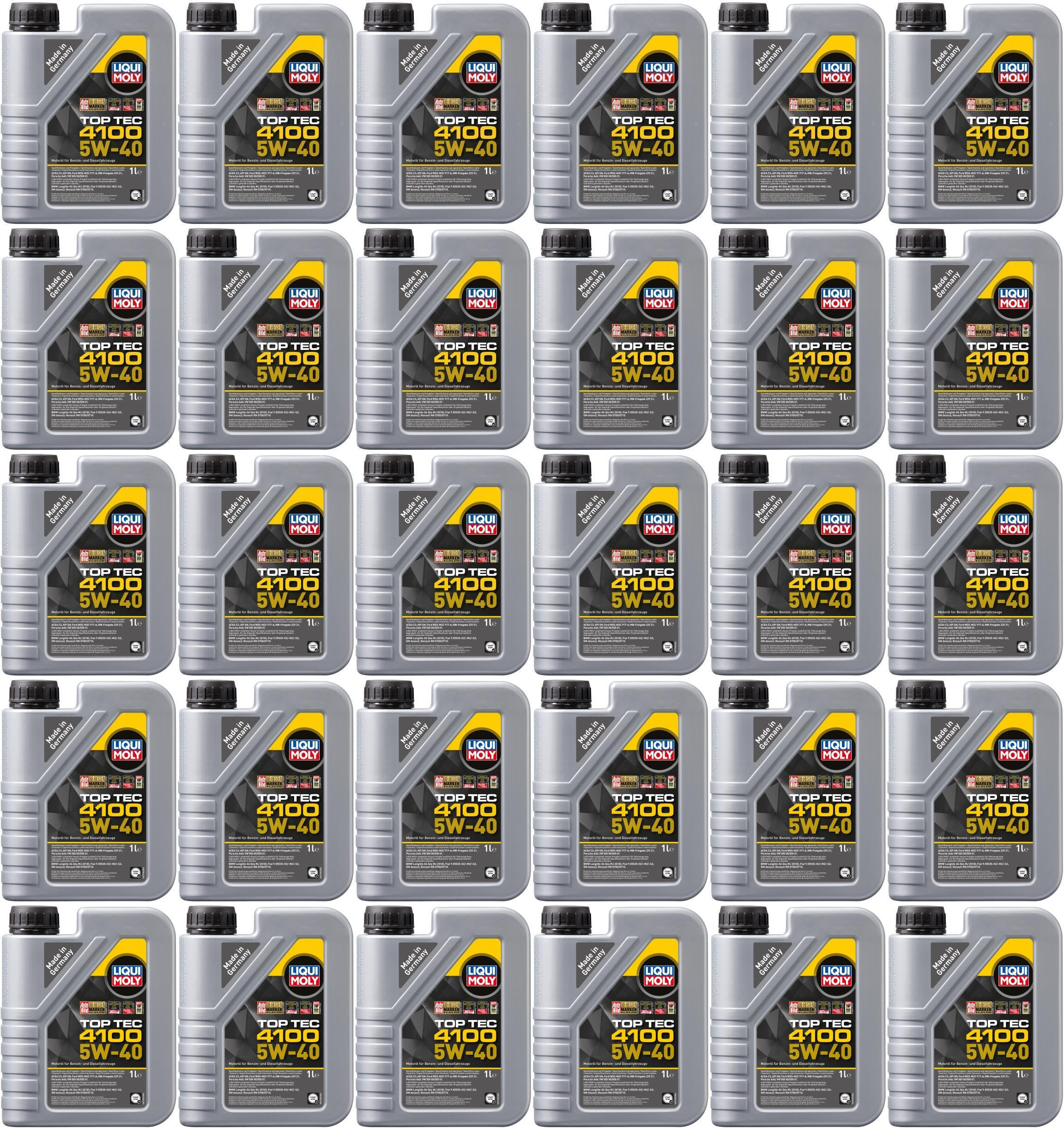 Liqui Moly 3700 Top Tec 4100 5W-40 Motoröl 30x 1l = 30 Liter