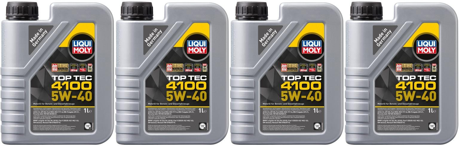 Liqui Moly 3700 Top Tec 4100 5W-40 Motoröl 4x 1l = 4 Liter