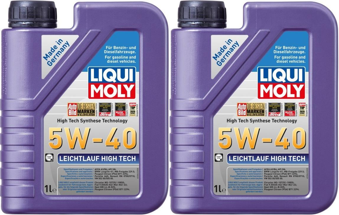 Liqui Moly 3863 Leichtlauf High Tech 5W-40 Motoröl 2x 1l = 2 Liter