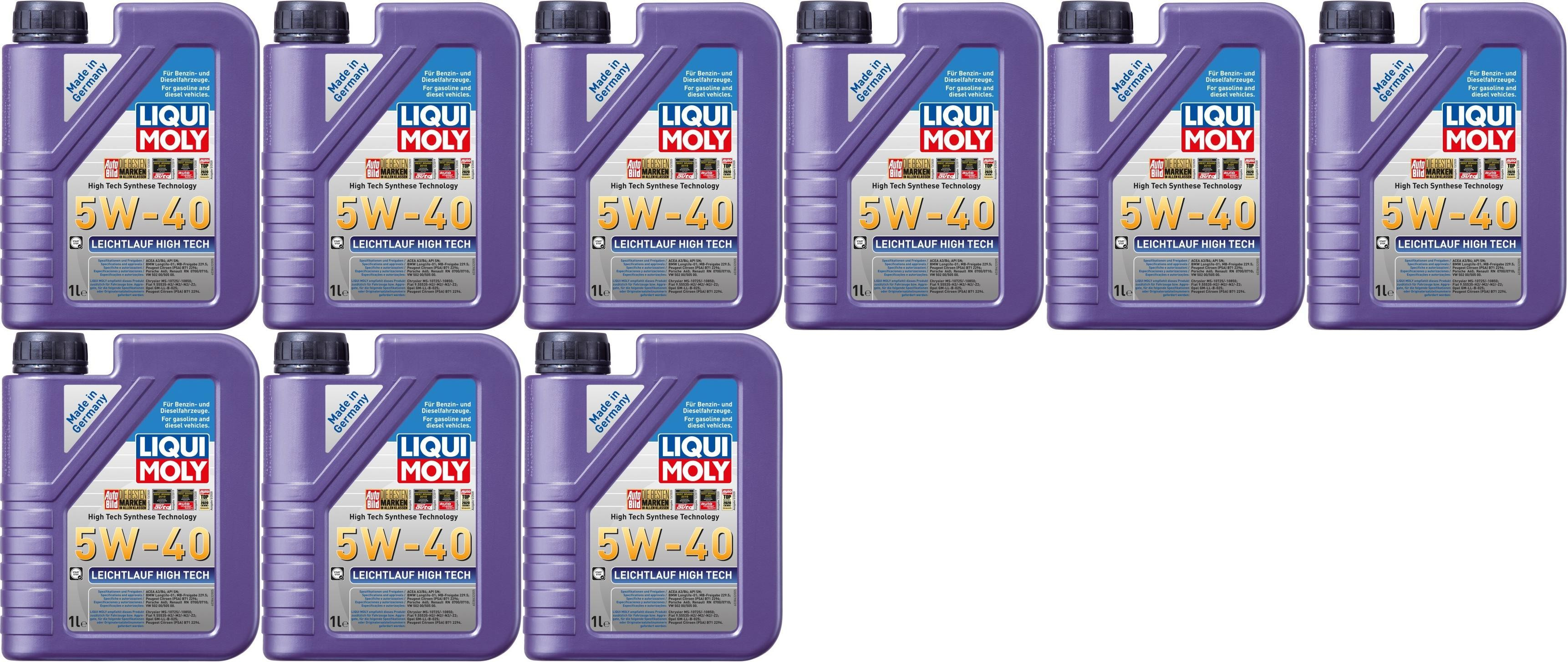 Liqui Moly 3863 Leichtlauf High Tech 5W-40 Motoröl 9x 1l = 9 Liter