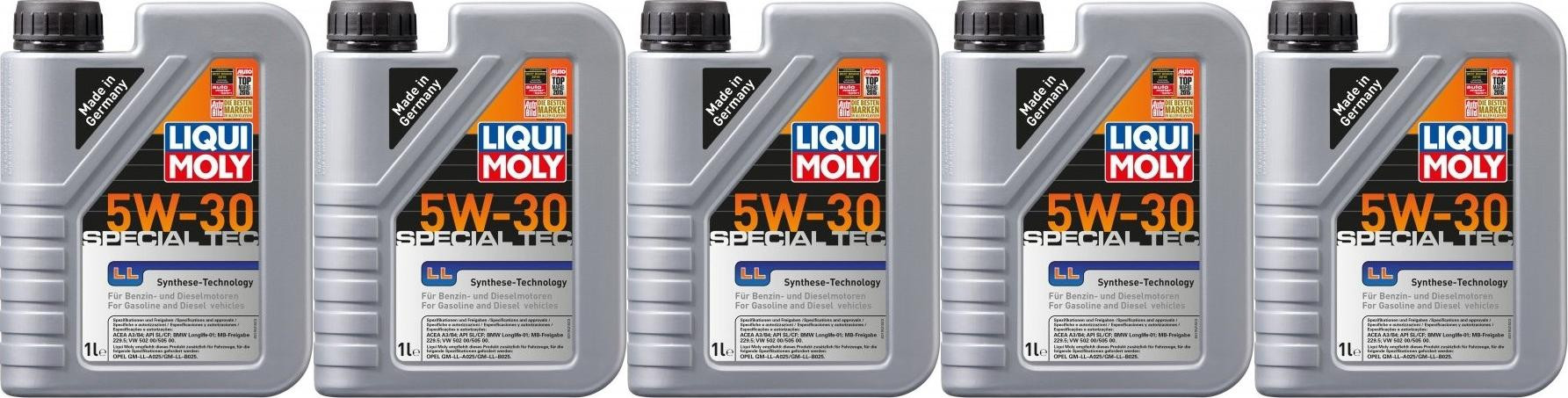 Liqui Moly 1192 Special Tec LL 5W-30 Motoröl 5x 1l = 5 Liter