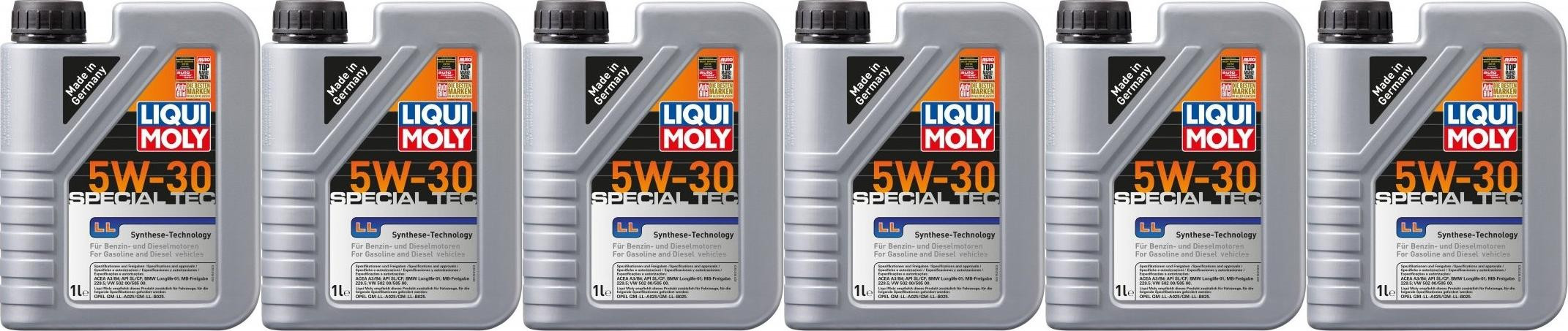 Liqui Moly 1192 Special Tec LL 5W-30 Motoröl 6x 1l = 6 Liter