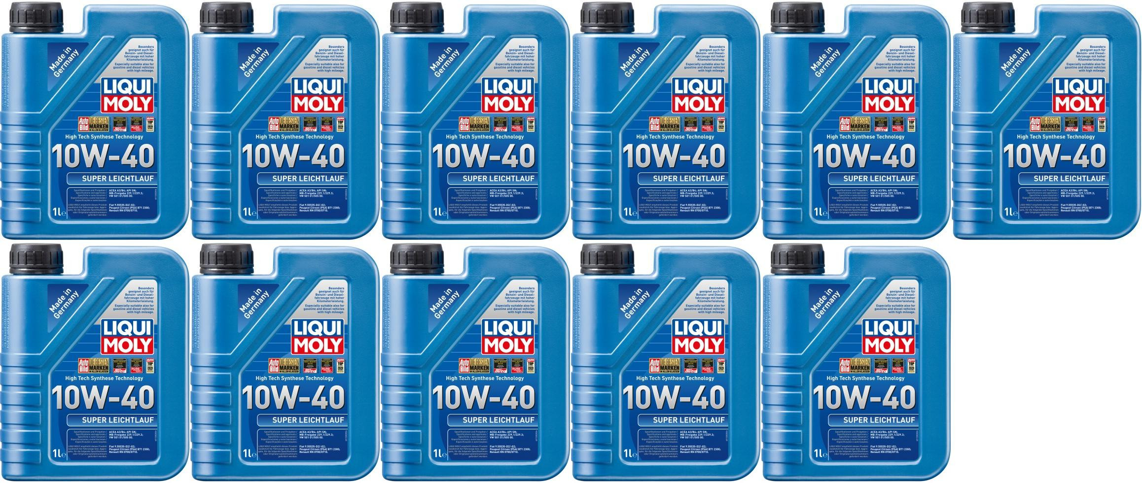 Liqui Moly 1300 Super Leichtlauföl 10W-40 Diesel & Benziner 11x 1l = 11 Liter