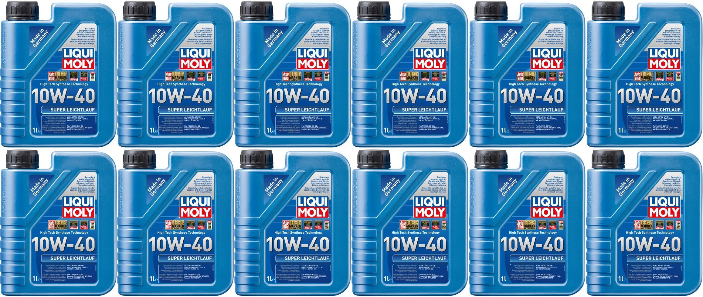 Liqui Moly 1300 Super Leichtlauföl 10W-40 Diesel & Benziner 12x 1l = 12 Liter