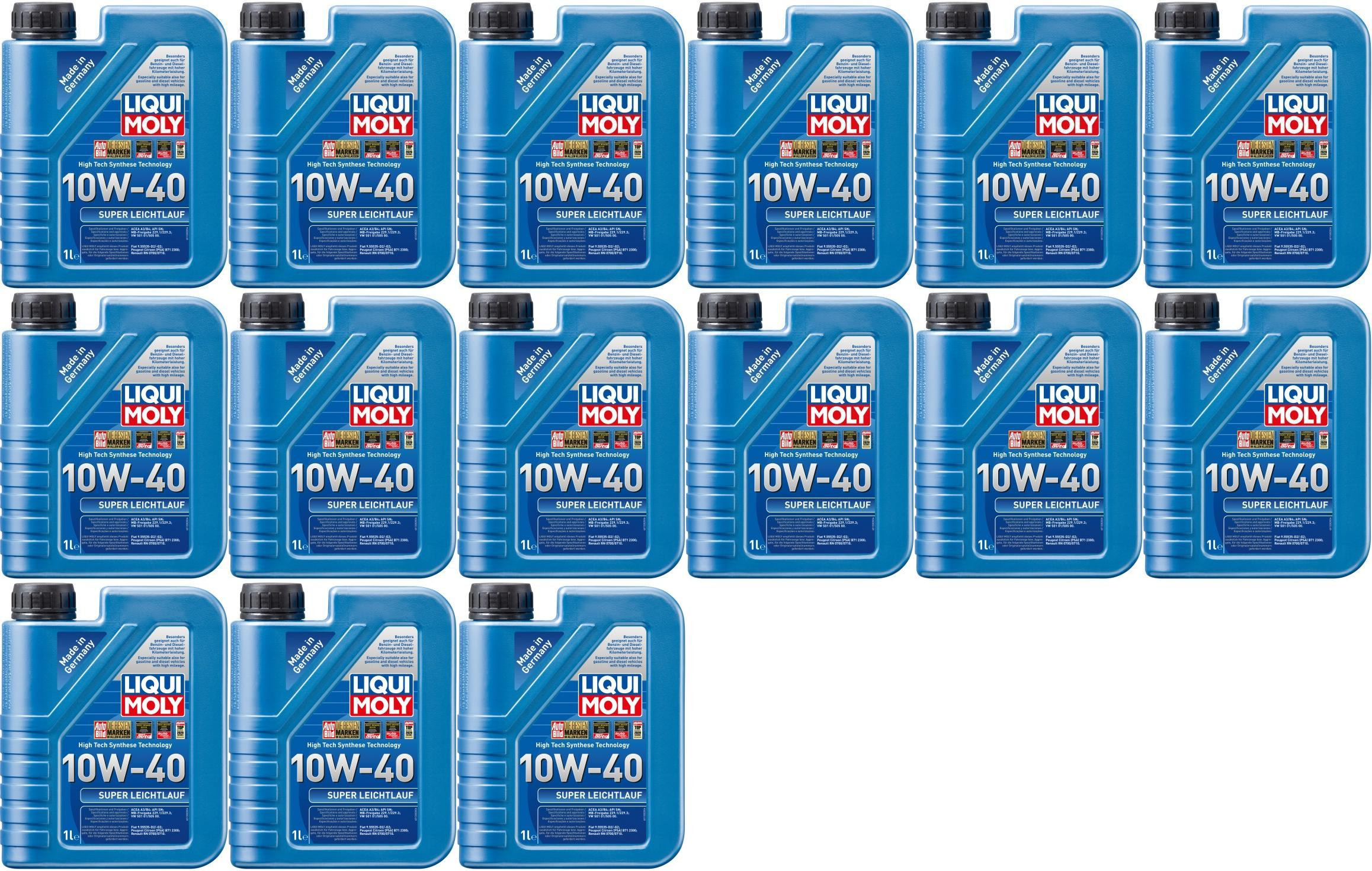 Liqui Moly 1300 Super Leichtlauföl 10W-40 Diesel & Benziner 15x 1l = 15 Liter