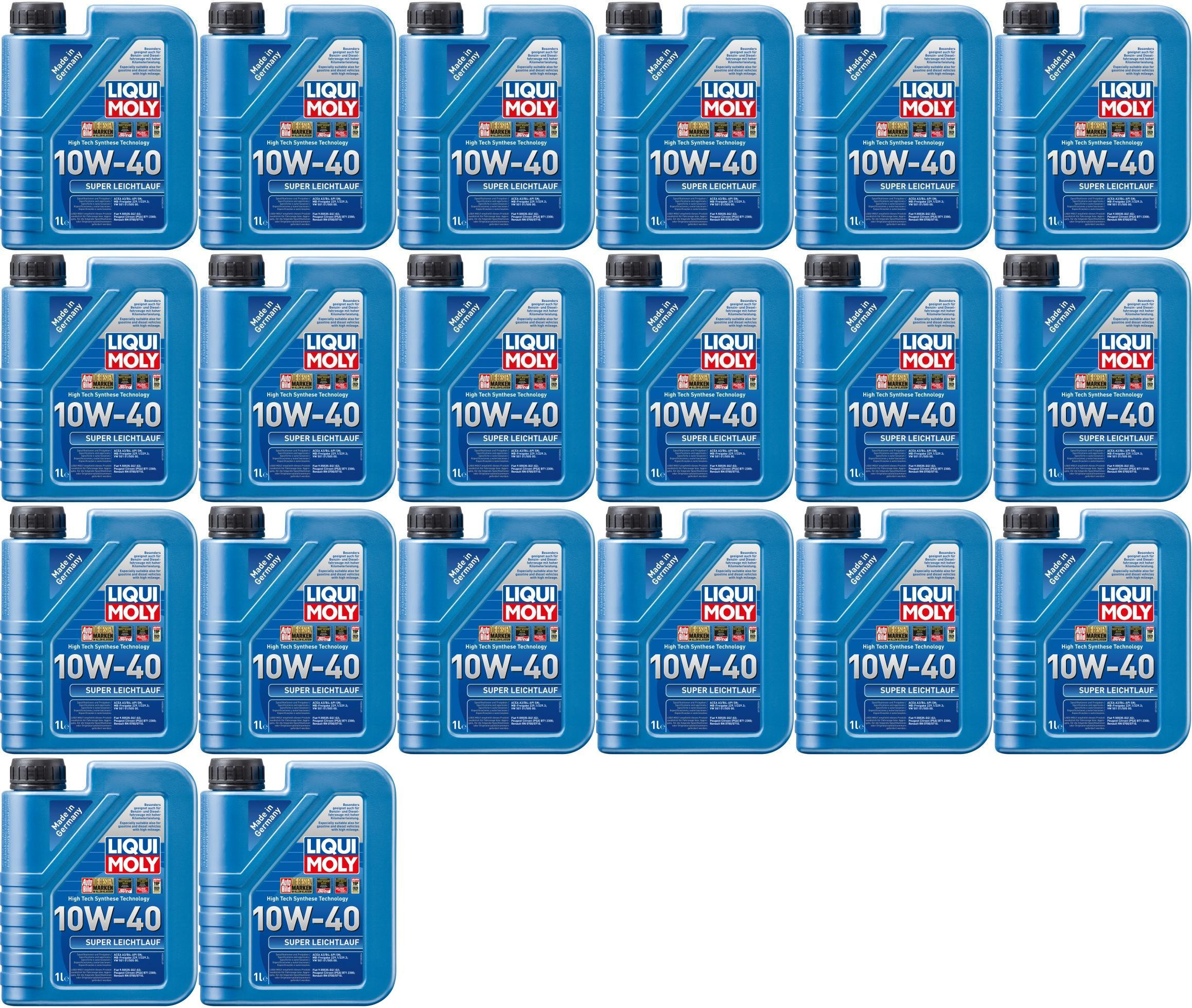 Liqui Moly 1300 Super Leichtlauföl 10W-40 Diesel & Benziner 20x 1l = 20 Liter
