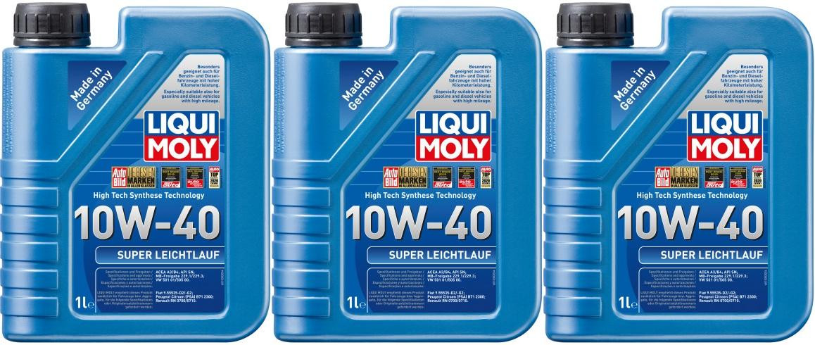 Liqui Moly 1300 Super Leichtlauföl 10W-40 Diesel & Benziner 3x 1l = 3 Liter